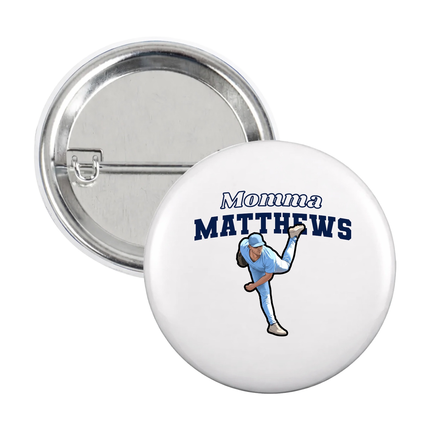 Game Day Button — Mothers Day Block in White