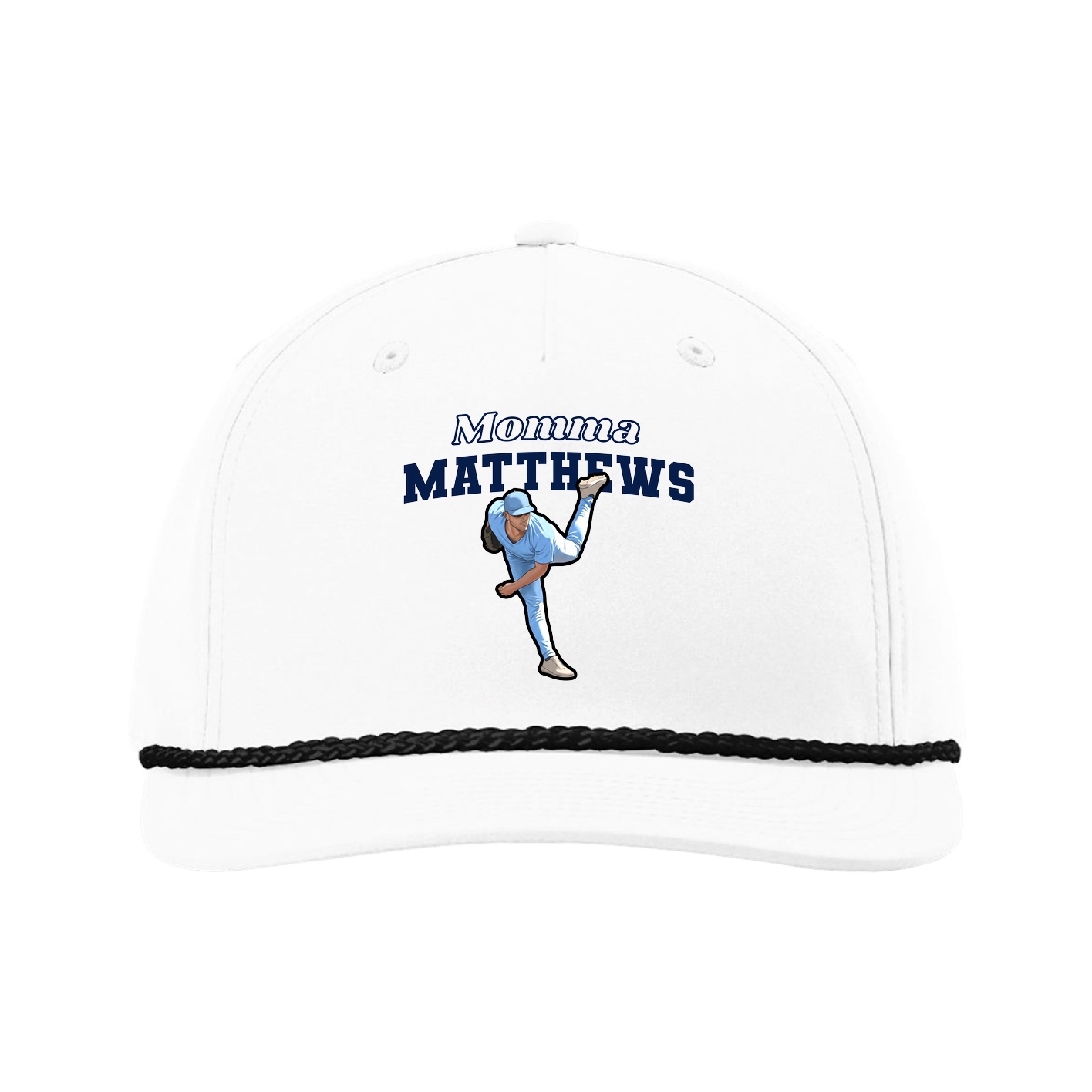 Five-Panel Classic Rope Cap — Mothers Day Block in White