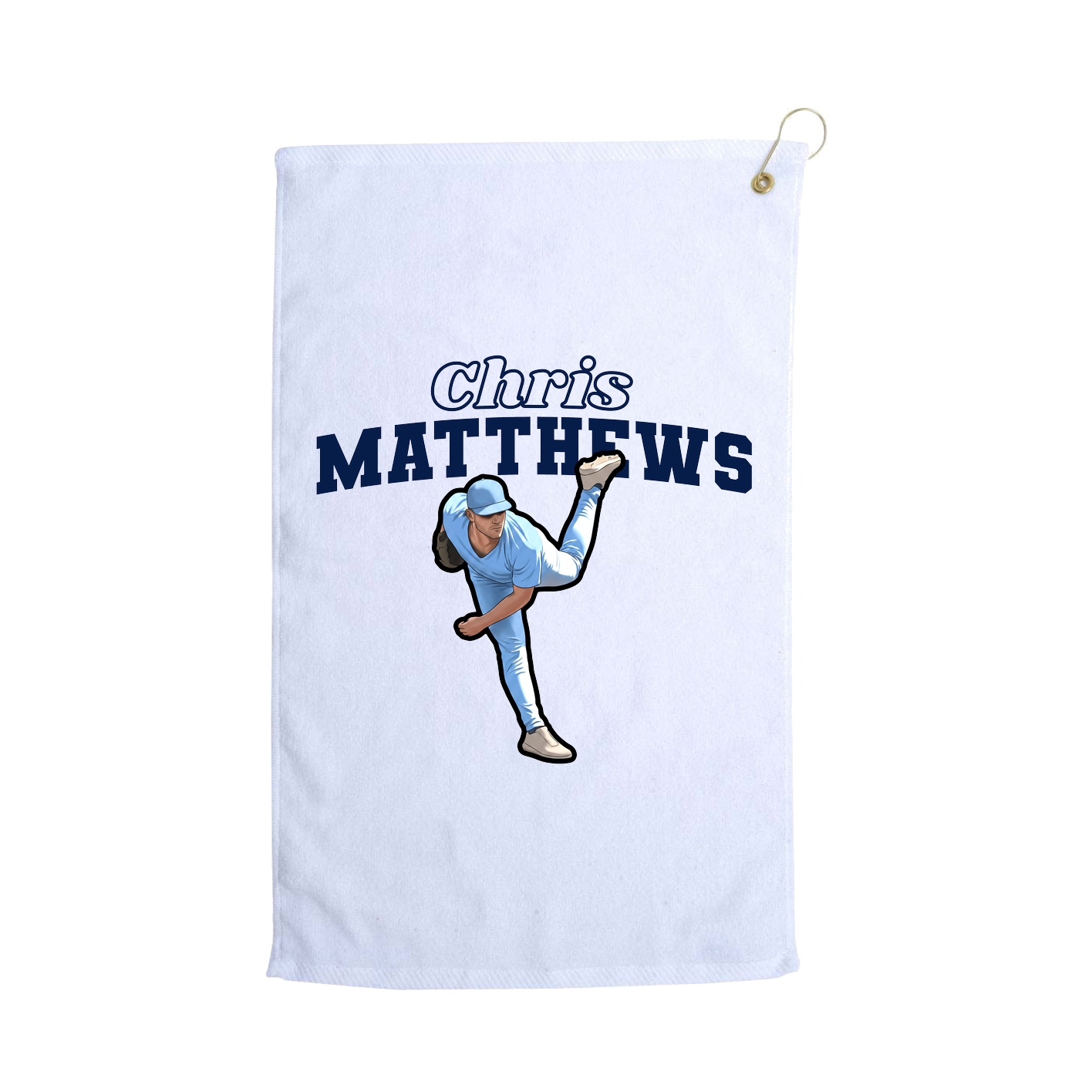 Golf Towel — Name Arch in White