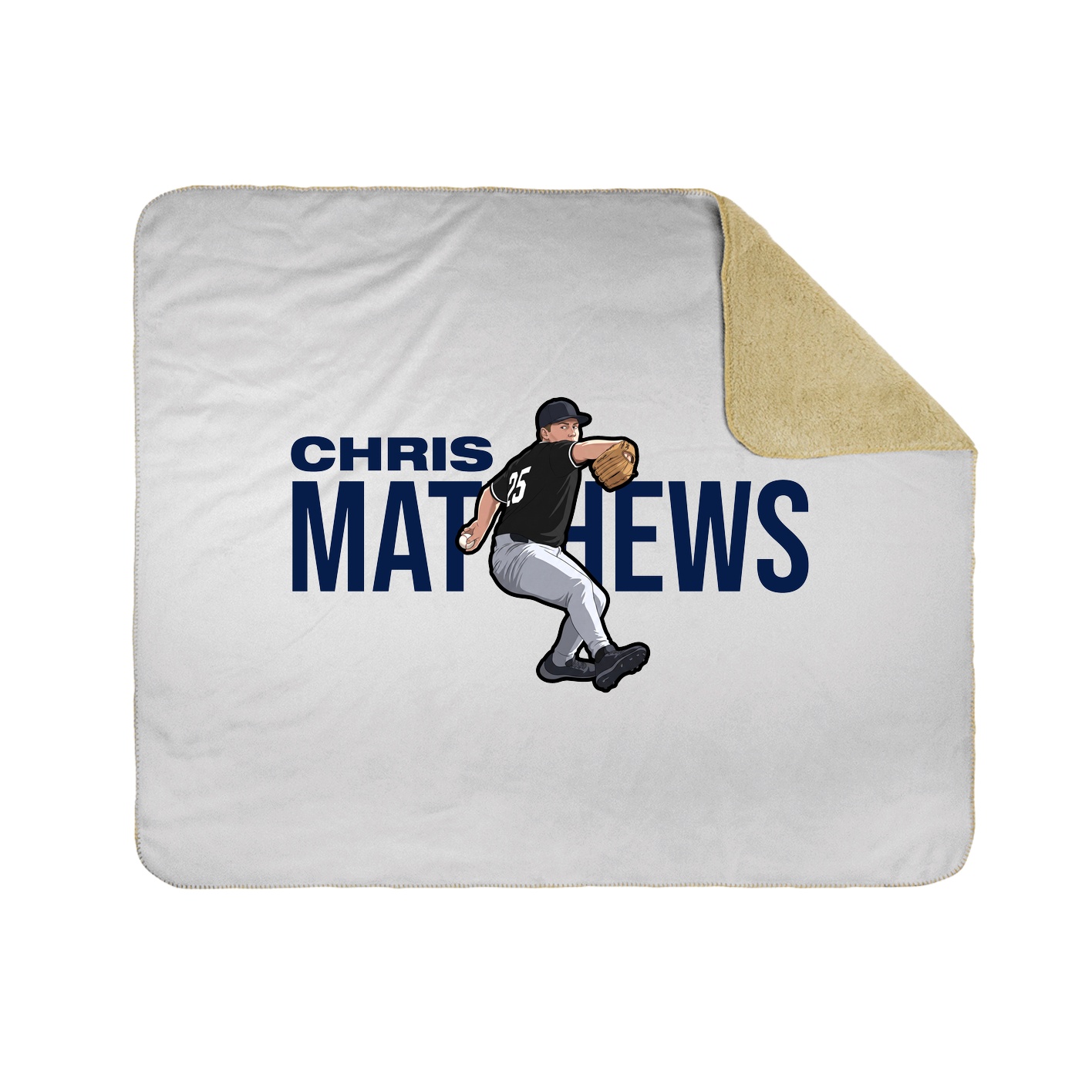 Throw Blanket — Player Name in White