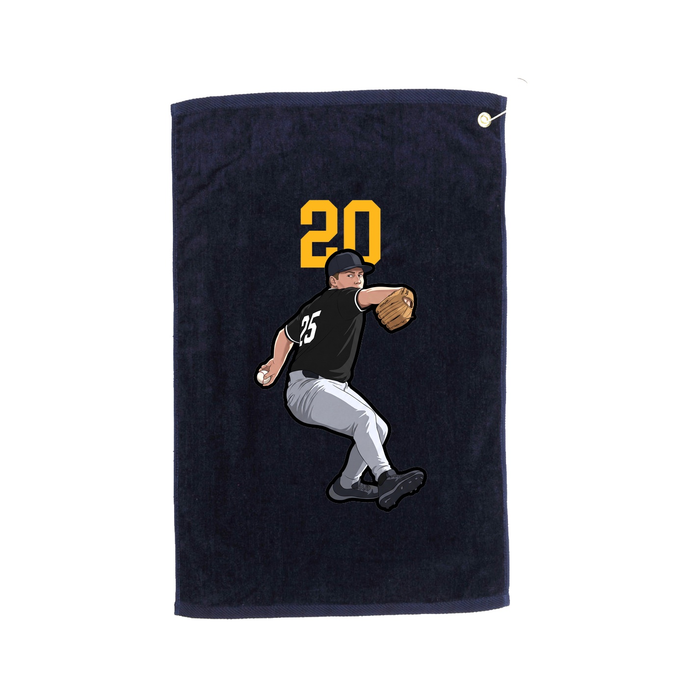 Golf Towel — Number Top in Navy