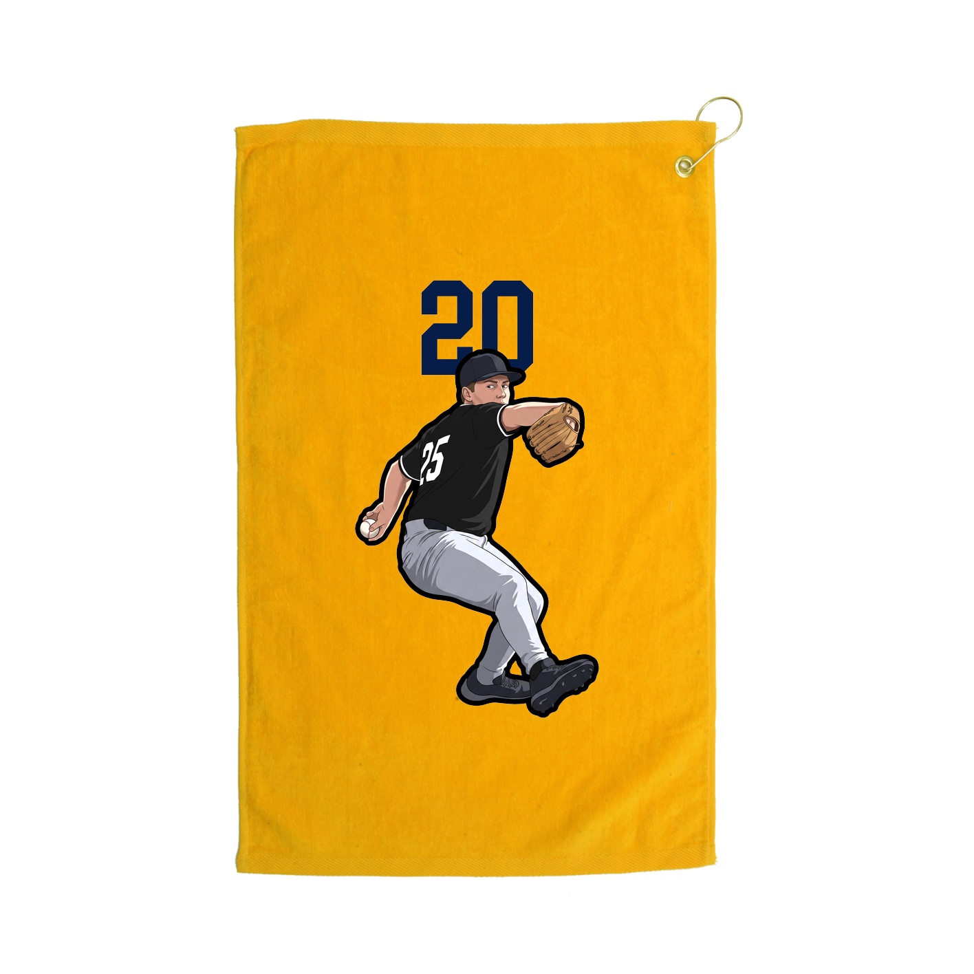 Golf Towel — Number Top in Gold
