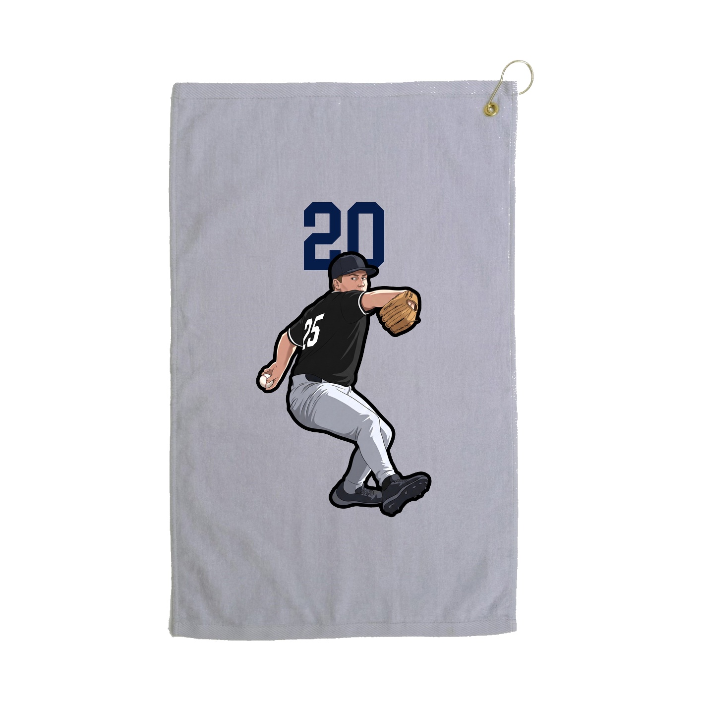 Golf Towel — Number Top in Grey