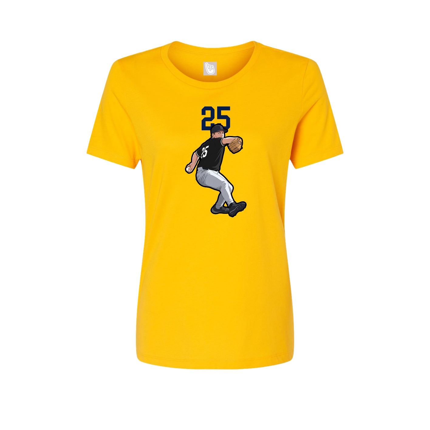 Womens Tee — Number Top in Gold