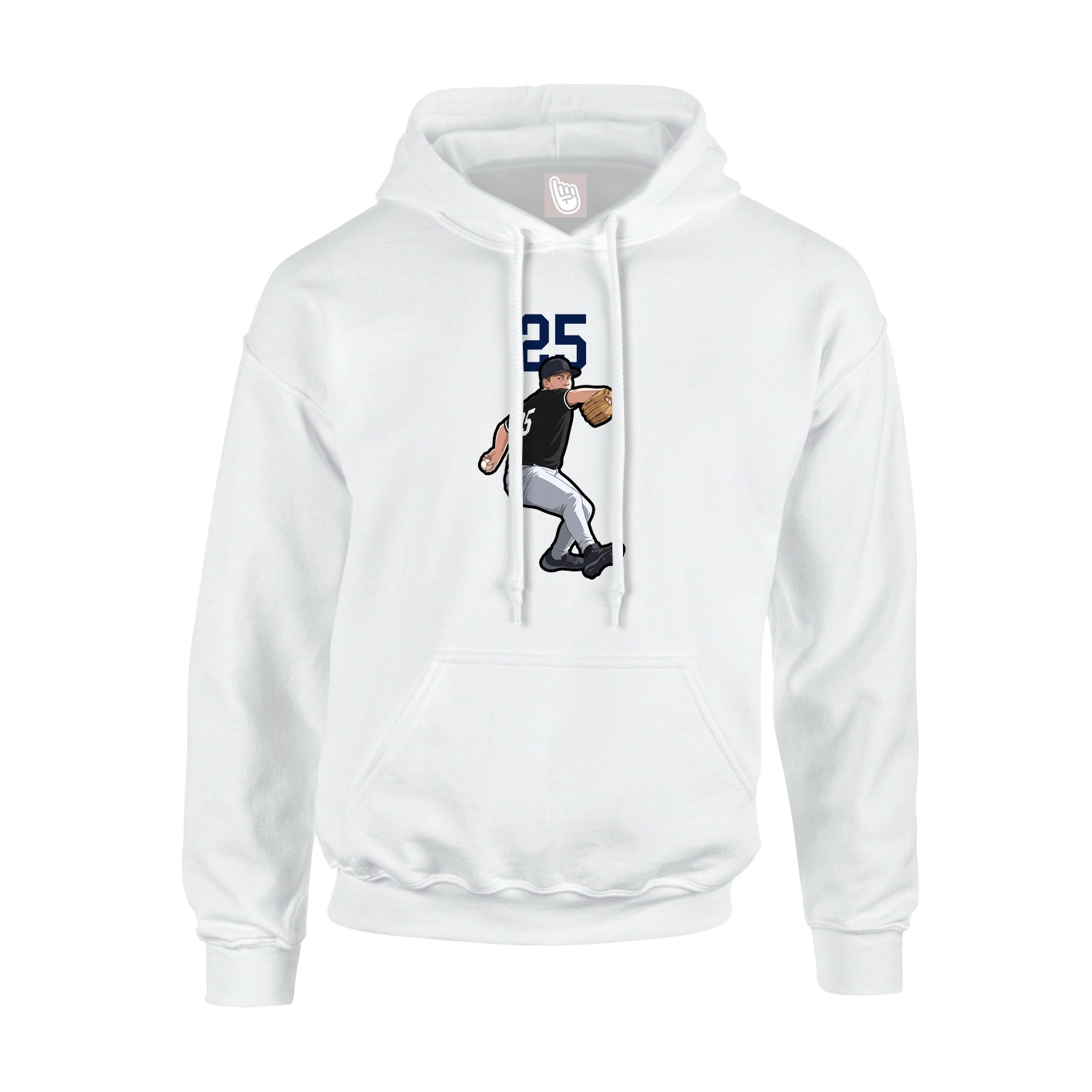 Youth Hoodie — Number Top in White