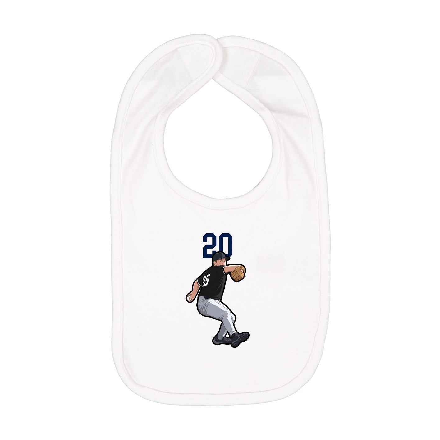 Infant Bib — Number Top in White