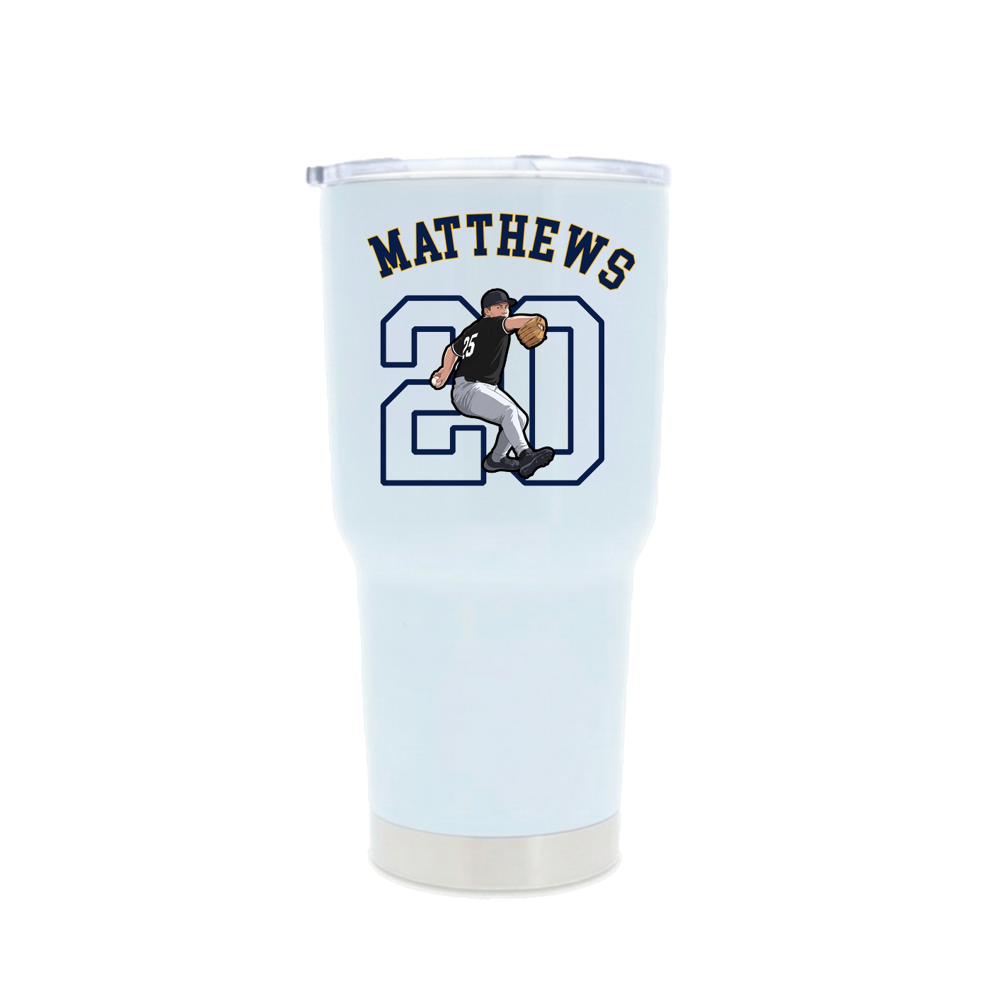 30oz Stainless Steel Tumbler — Shirsey Arch in White