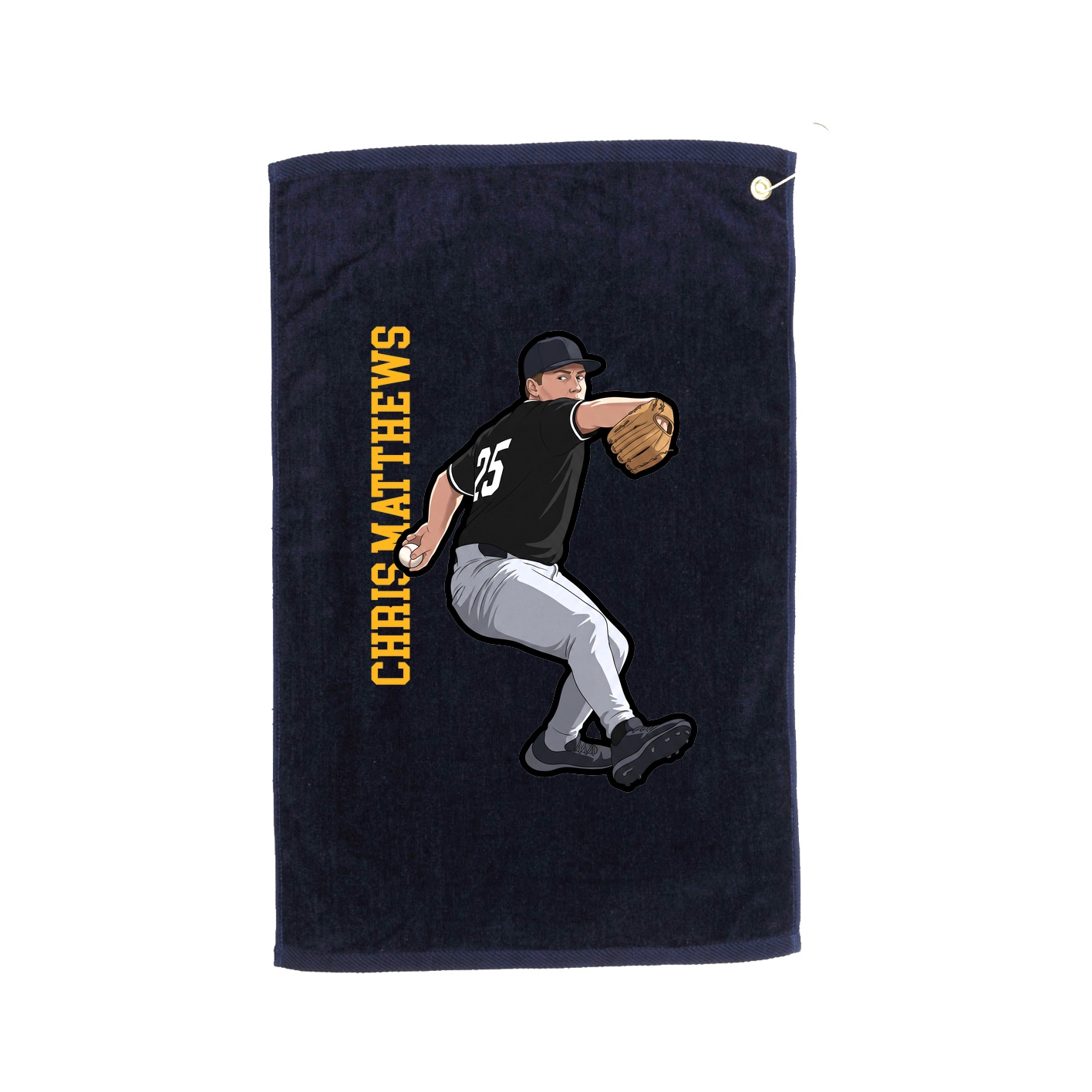 Golf Towel — Name Vertical in Navy