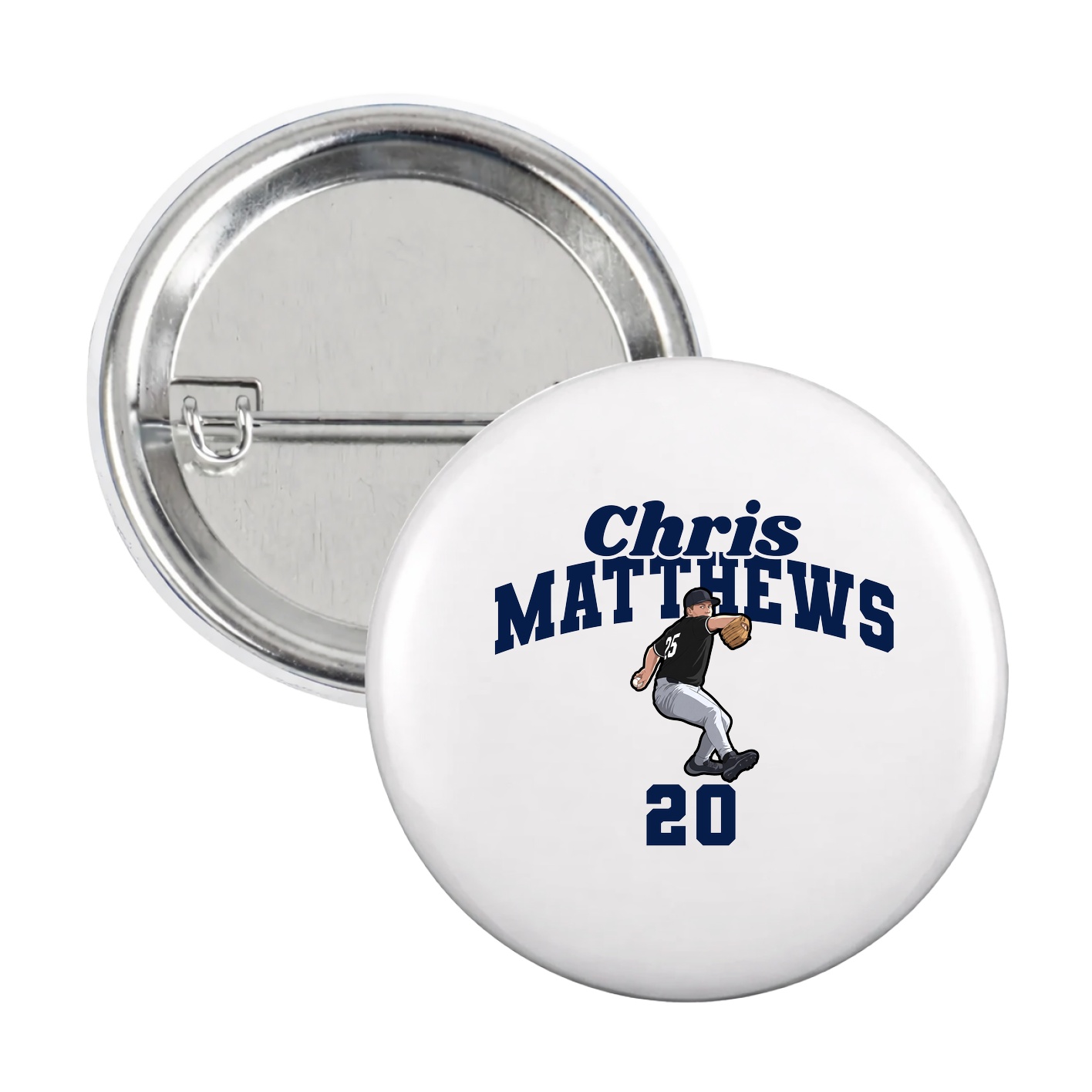 Game Day Button — Signature Arch in White