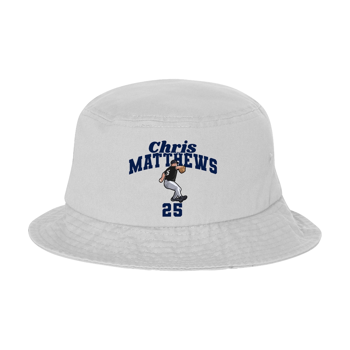 Bucket Cap — Signature Arch in White