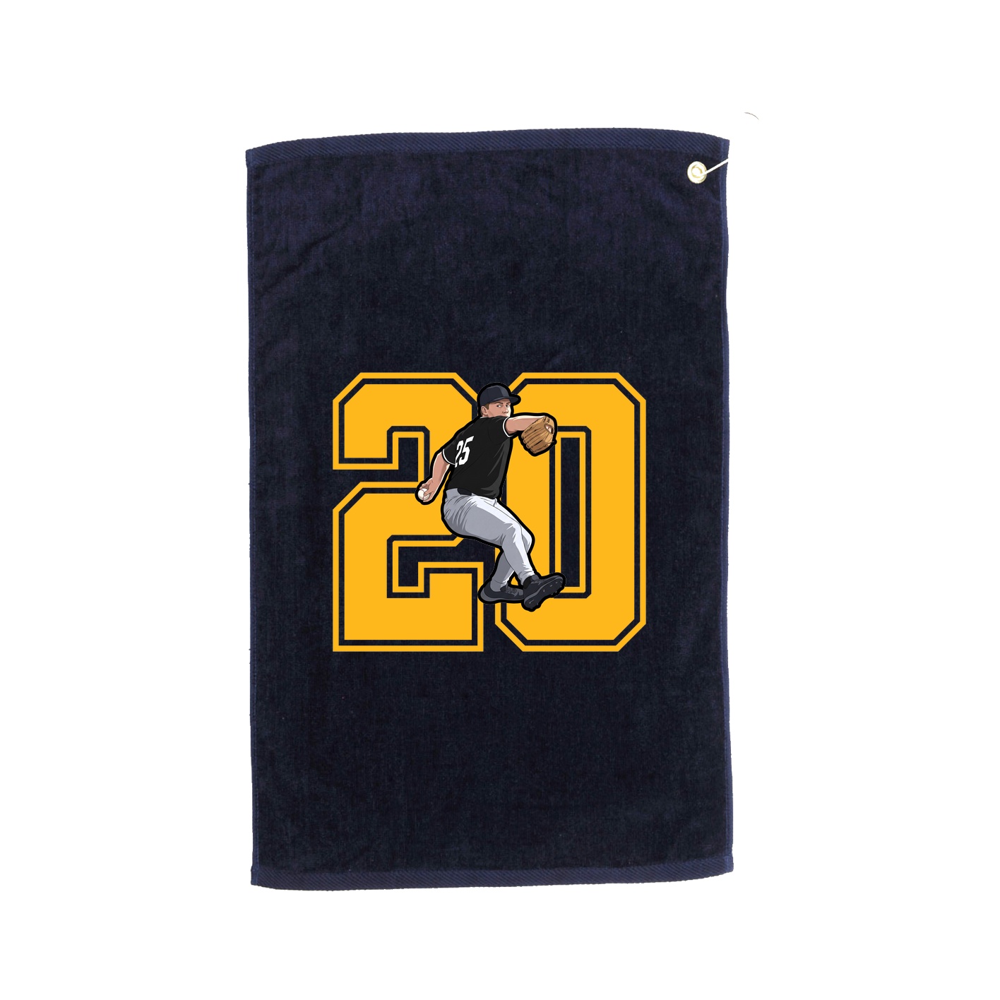 Golf Towel — Number in Navy