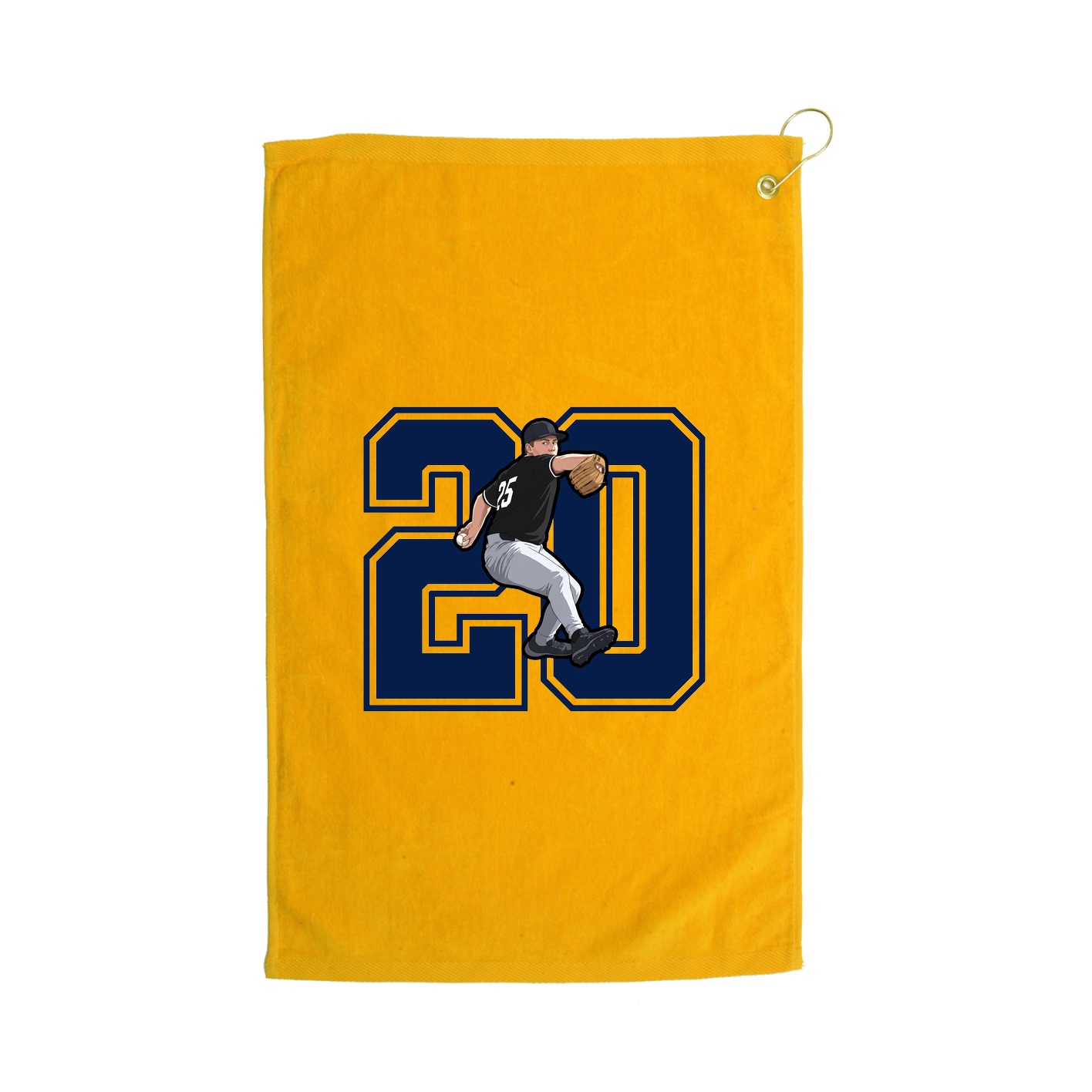 Golf Towel — Number in Gold