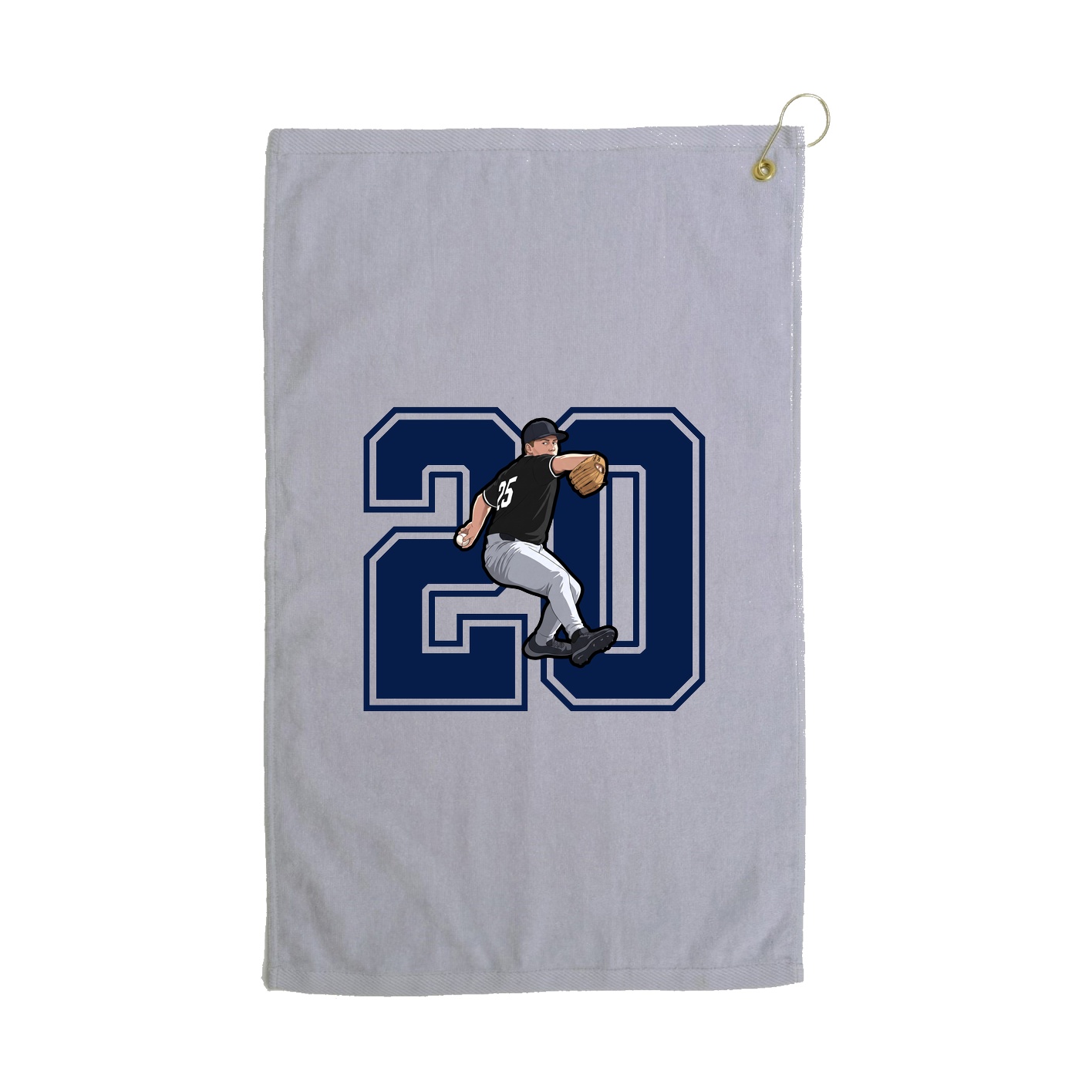 Golf Towel — Number in Grey