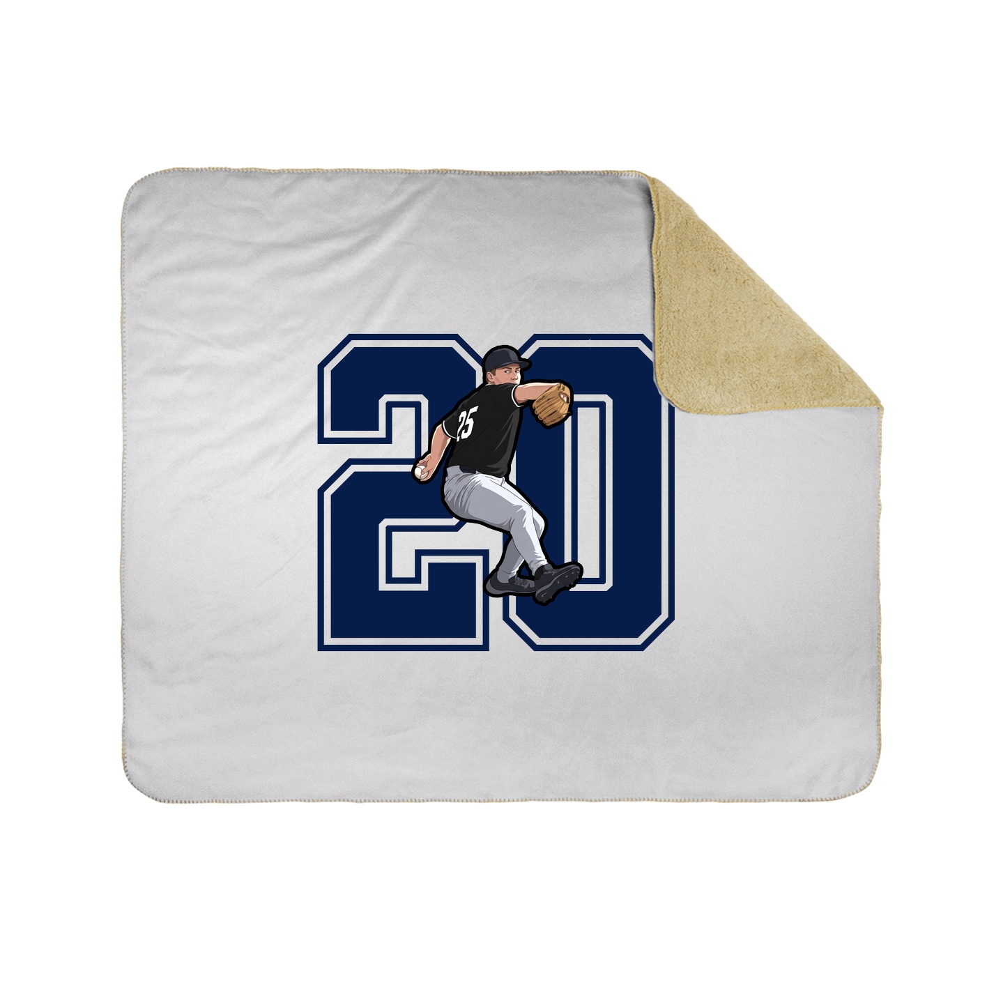 Throw Blanket — Number in White