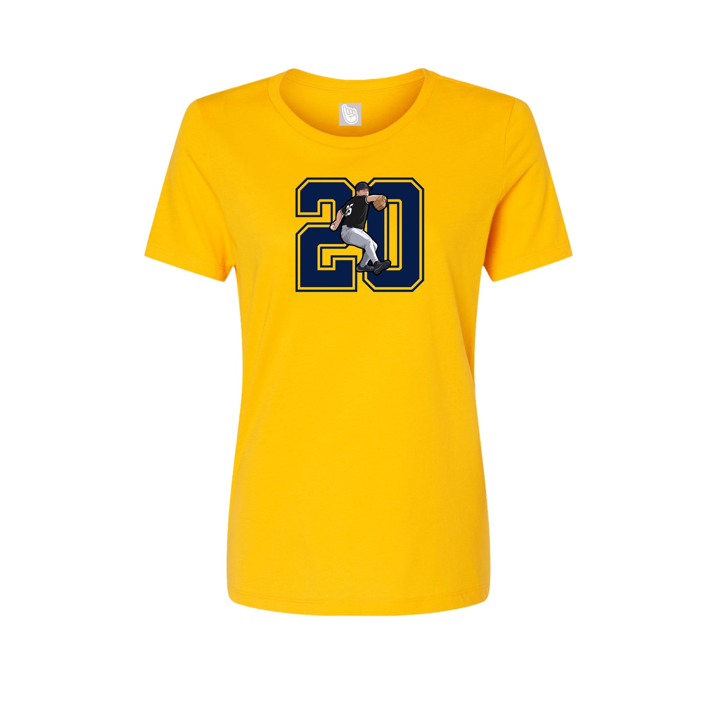 Womens Tee — Number in Gold