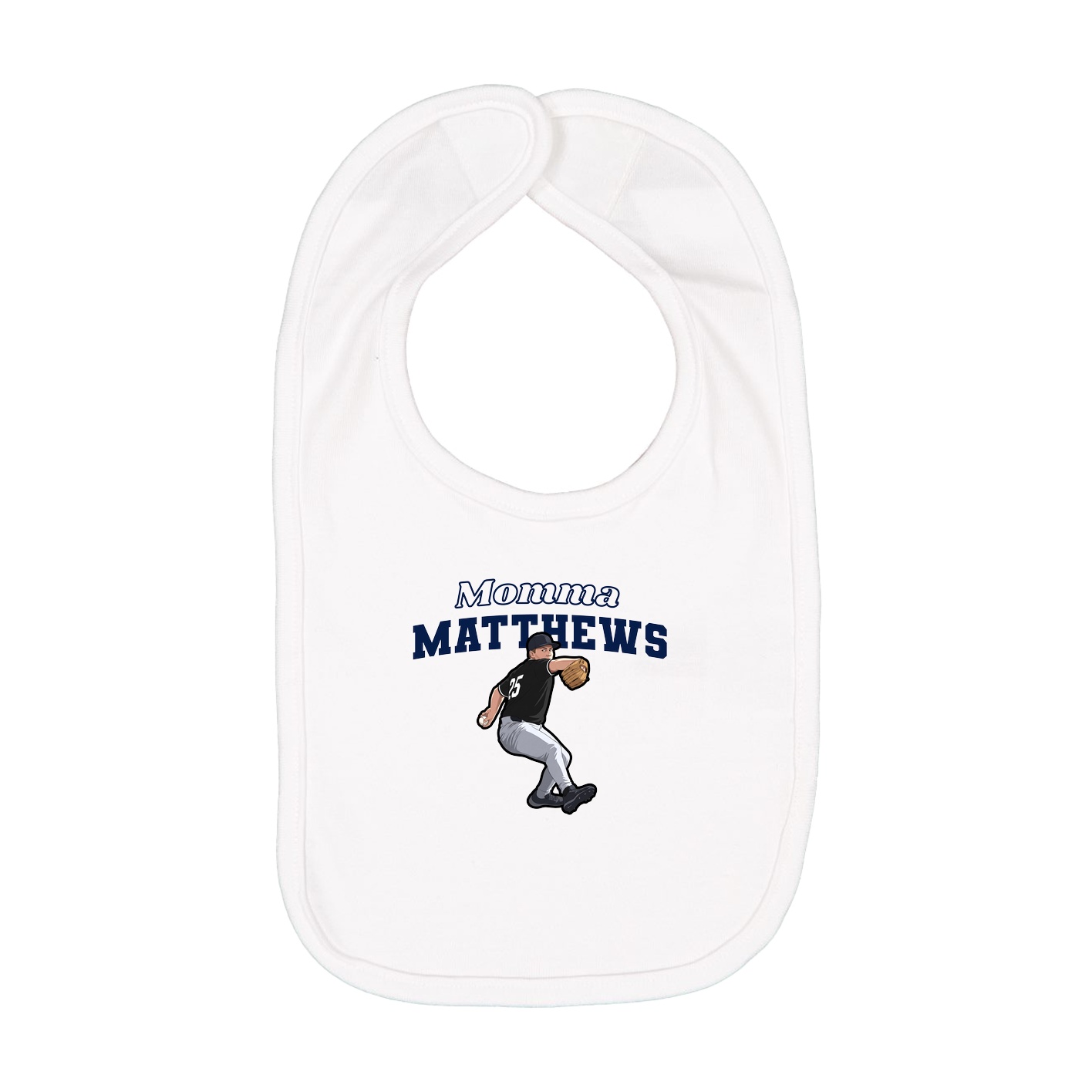Infant Bib — Mothers Day Block in White