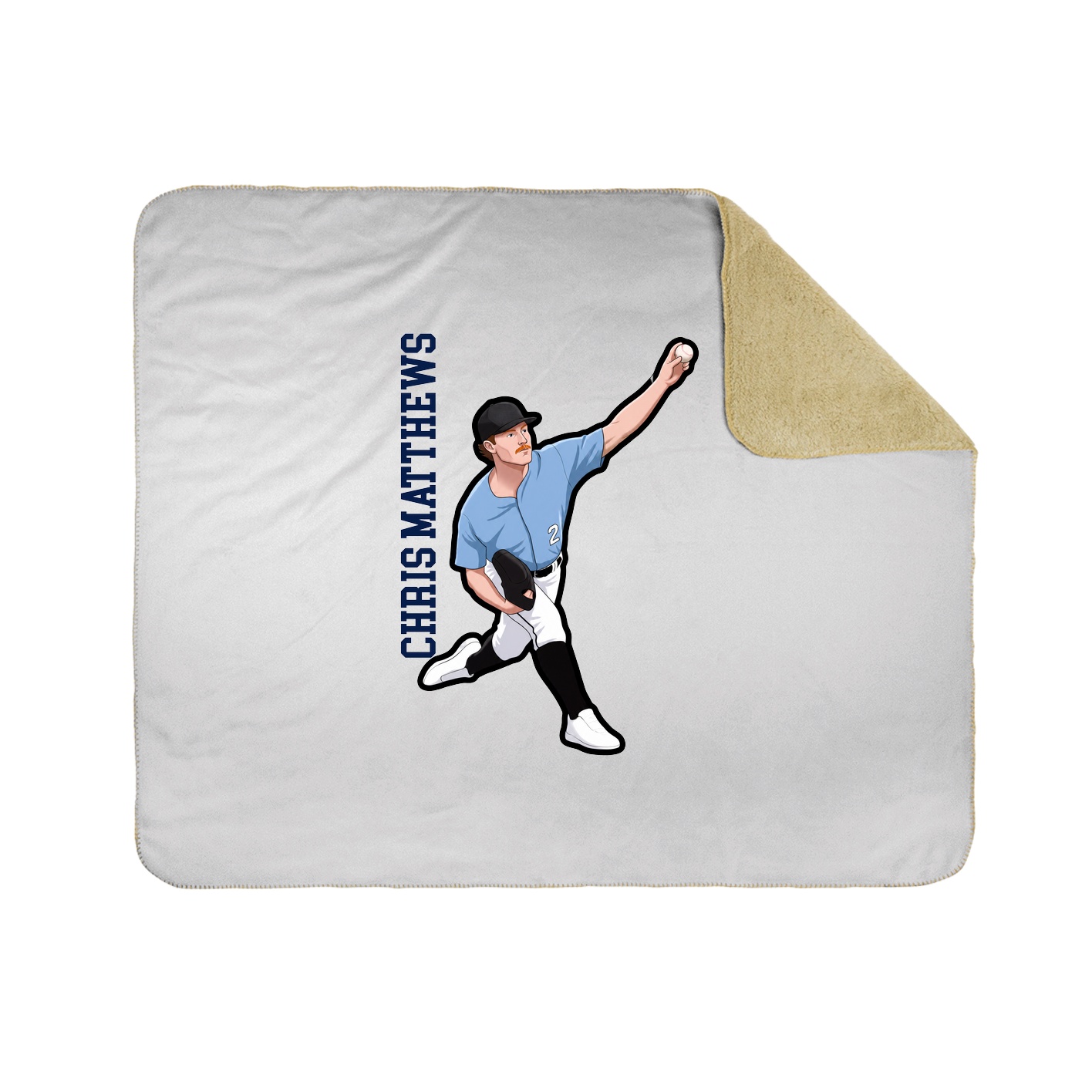Throw Blanket — Name Vertical in White