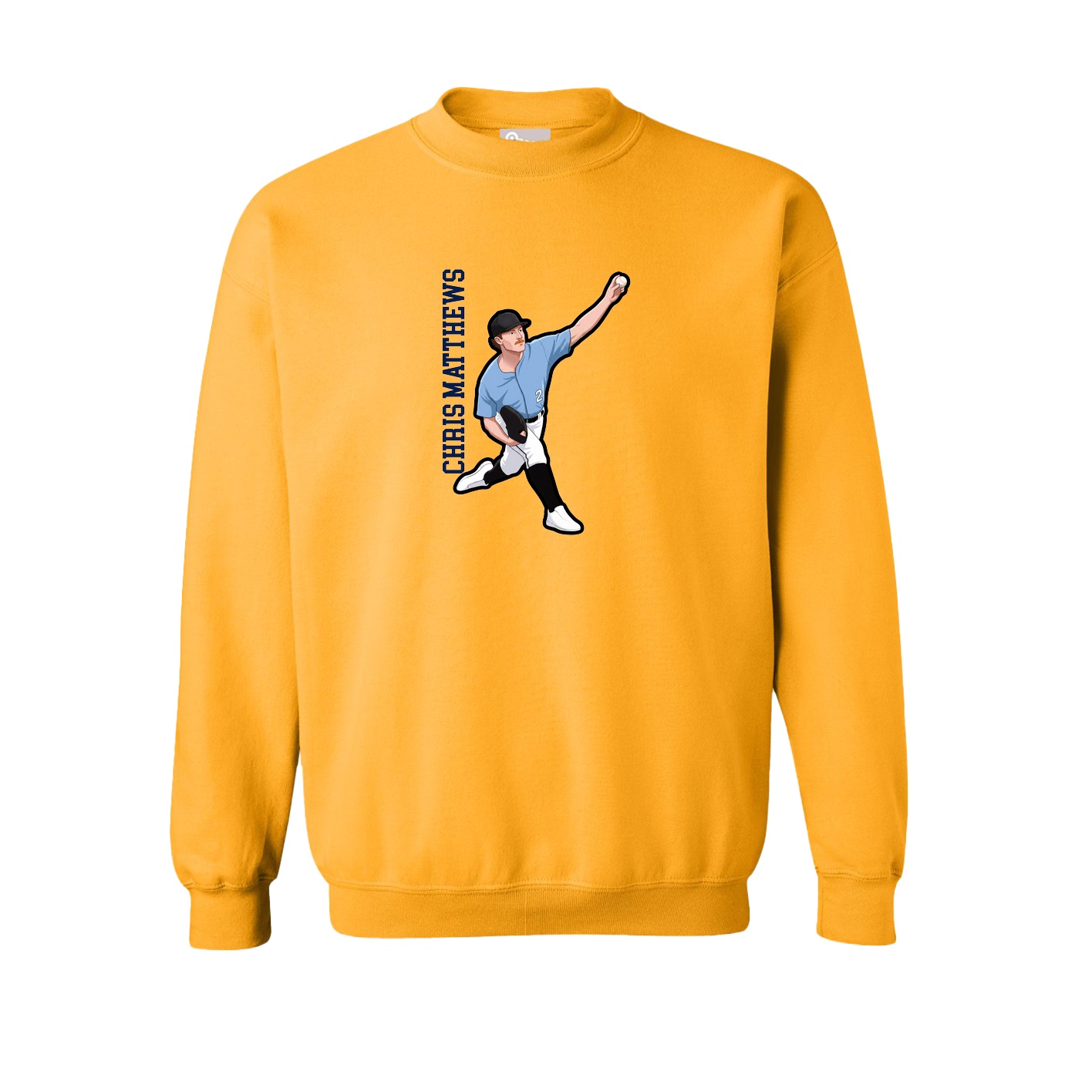 Fleece Crew — Name Vertical in Gold