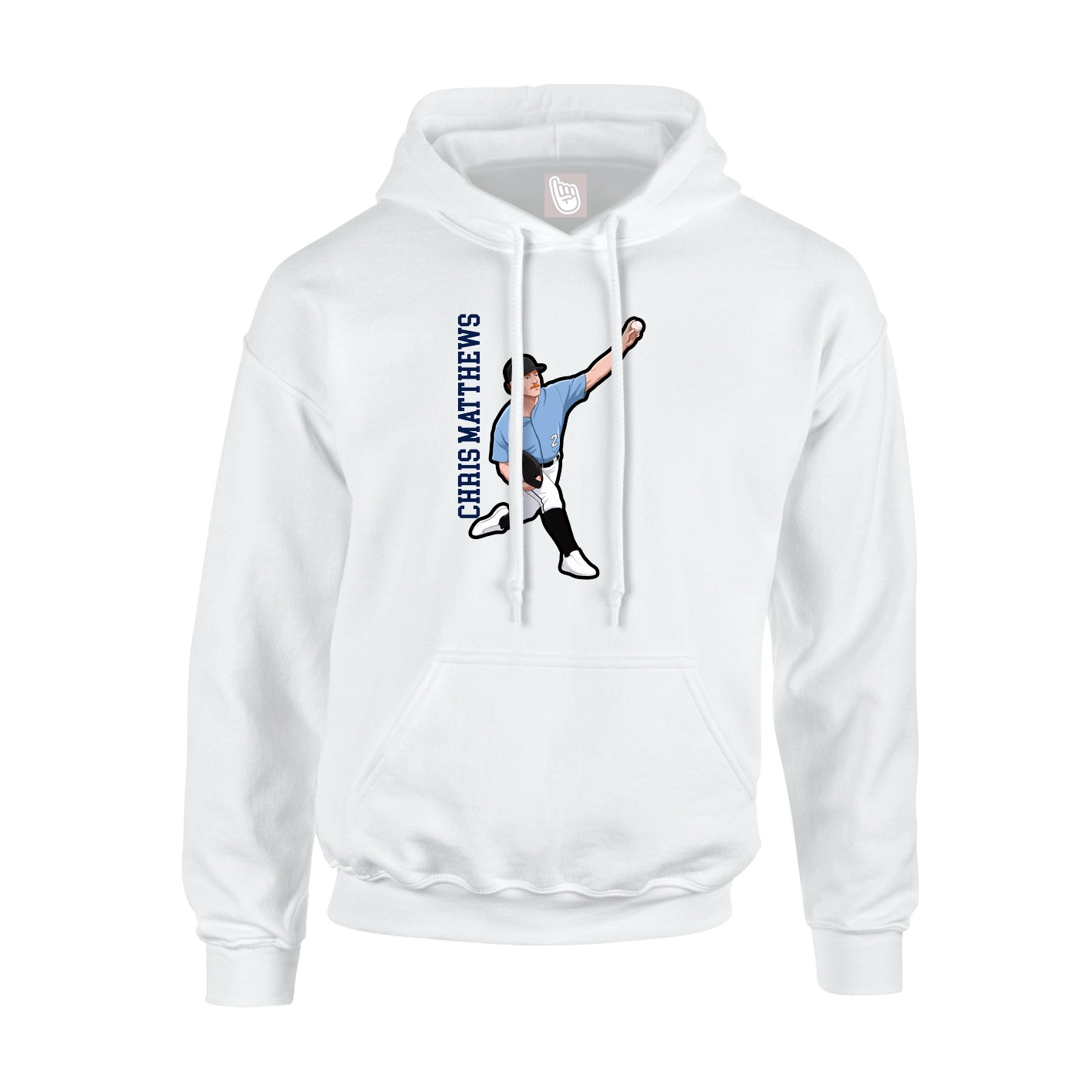 Youth Hoodie — Name Vertical in White