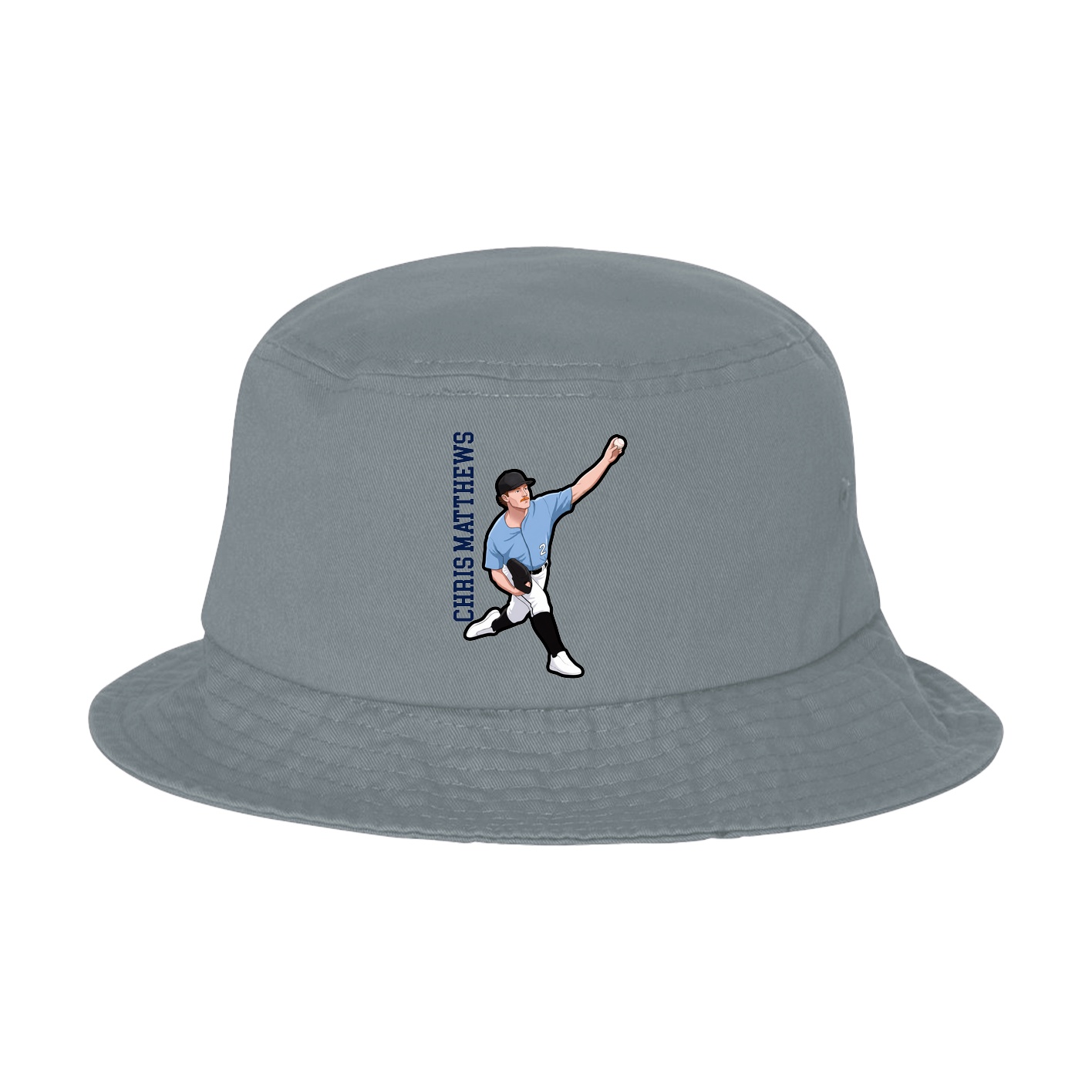 Bucket Cap — Name Vertical in Grey