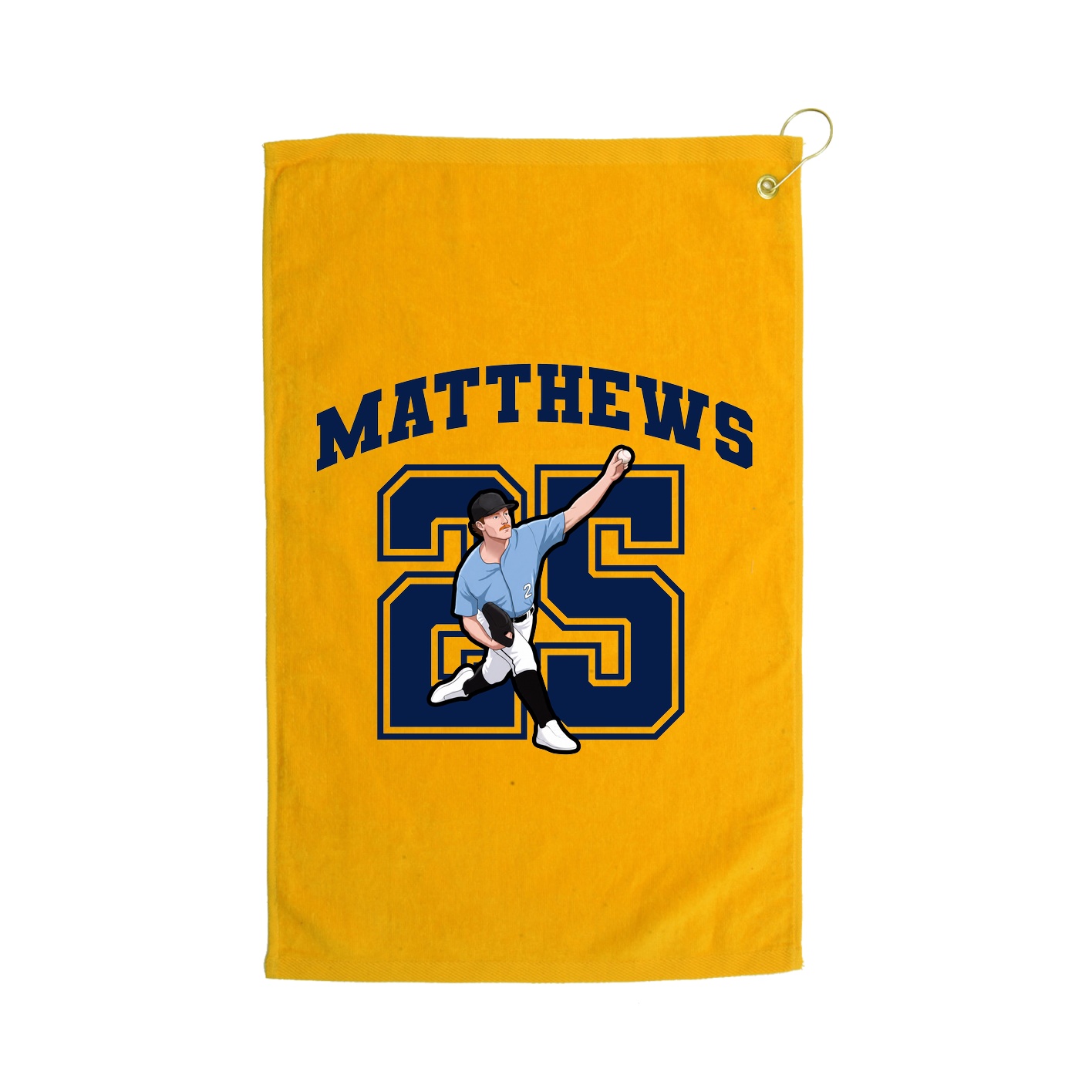 Golf Towel — Number in Gold