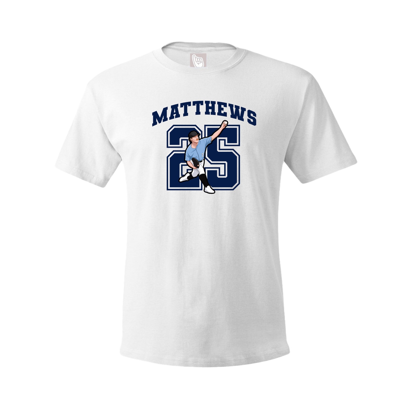 Youth Tee — Number in White