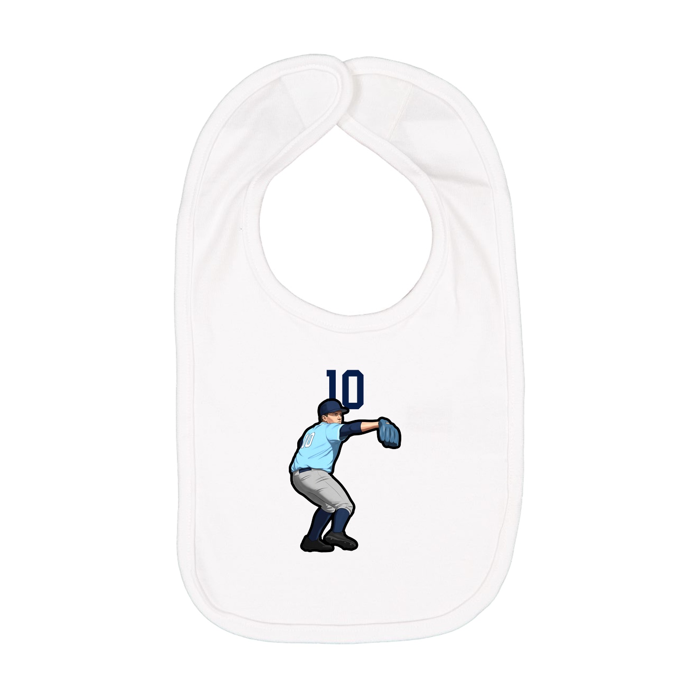 Infant Bib — Number Top in White
