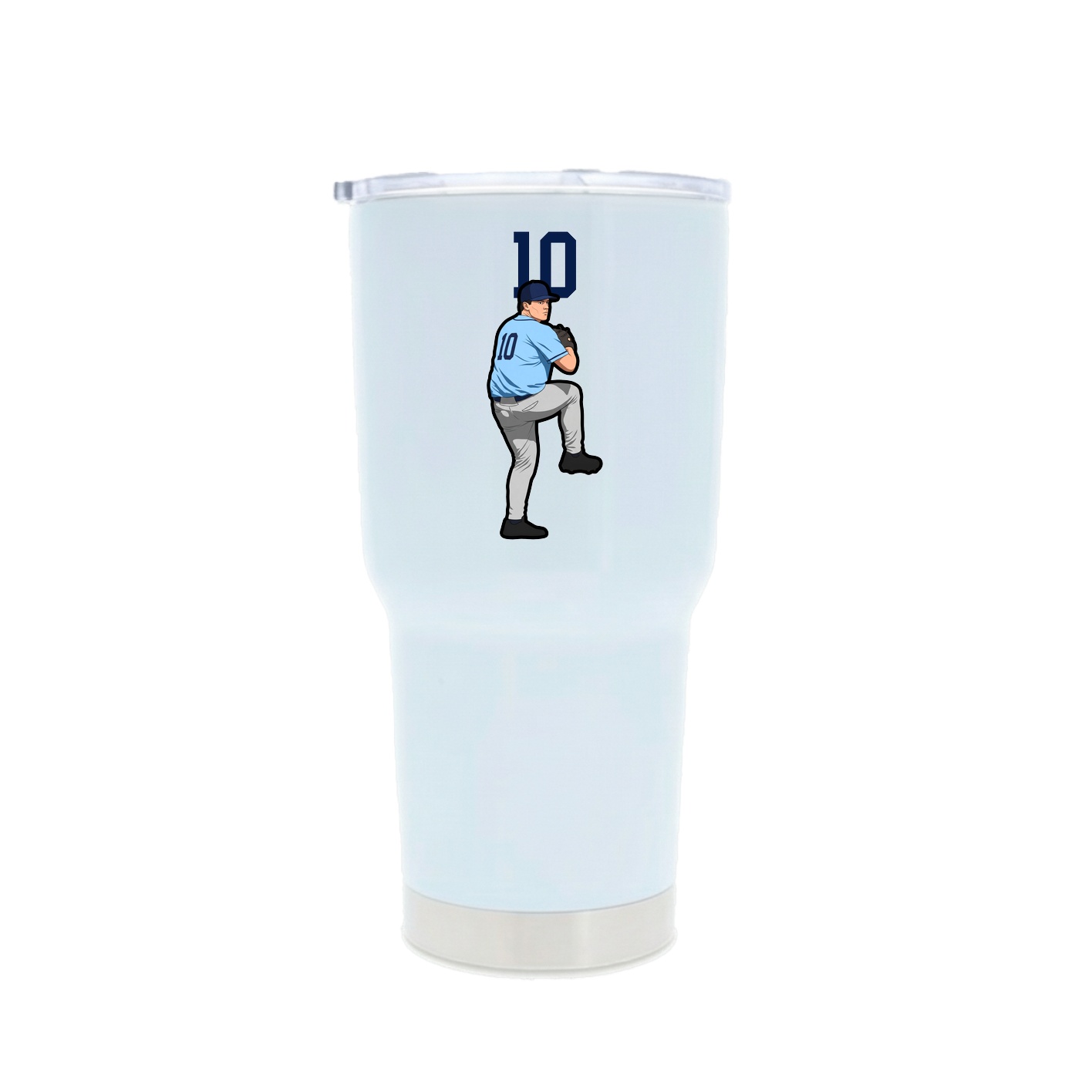 30oz Stainless Steel Tumbler — Number Top in White