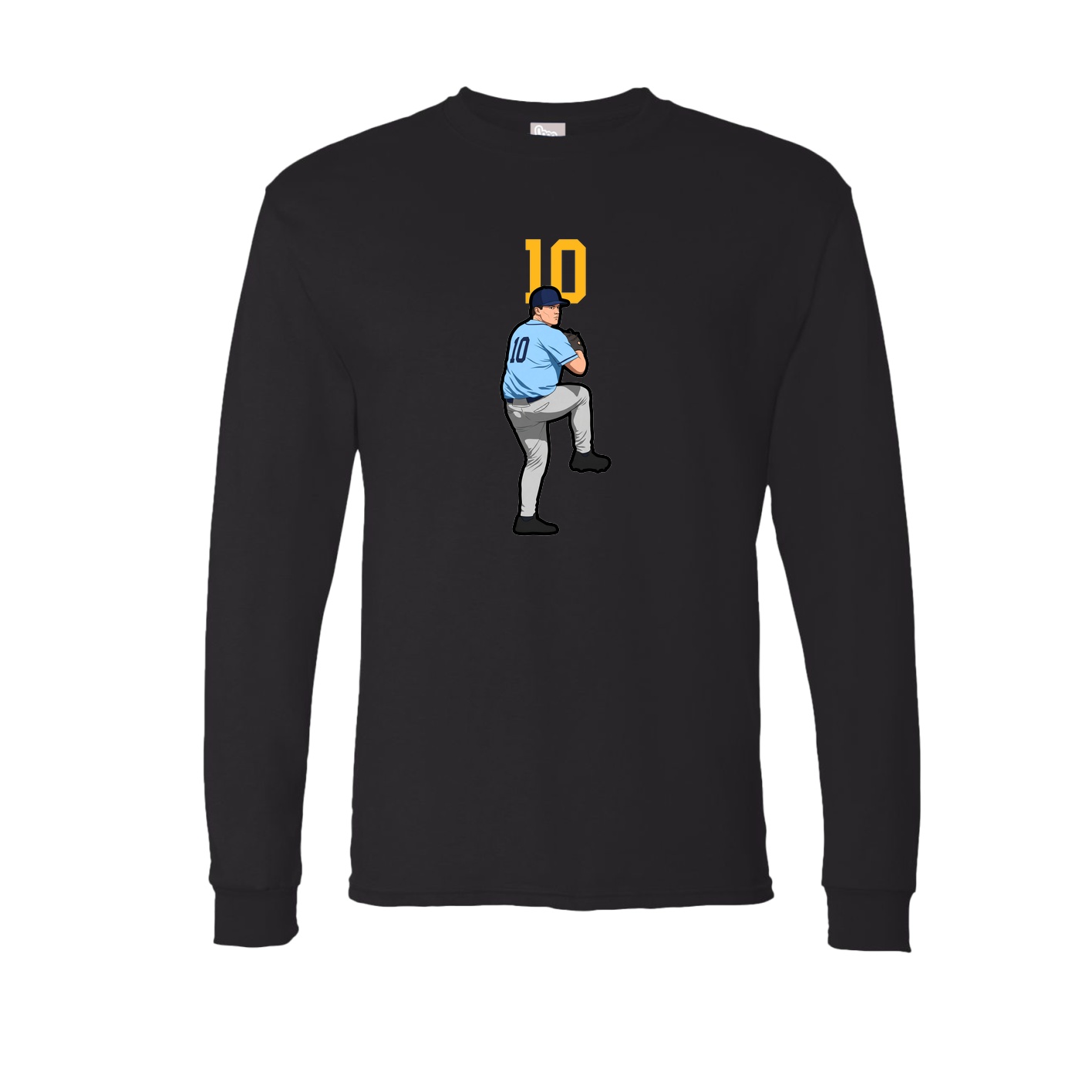 Long Sleeve Tee — Number Top in Black