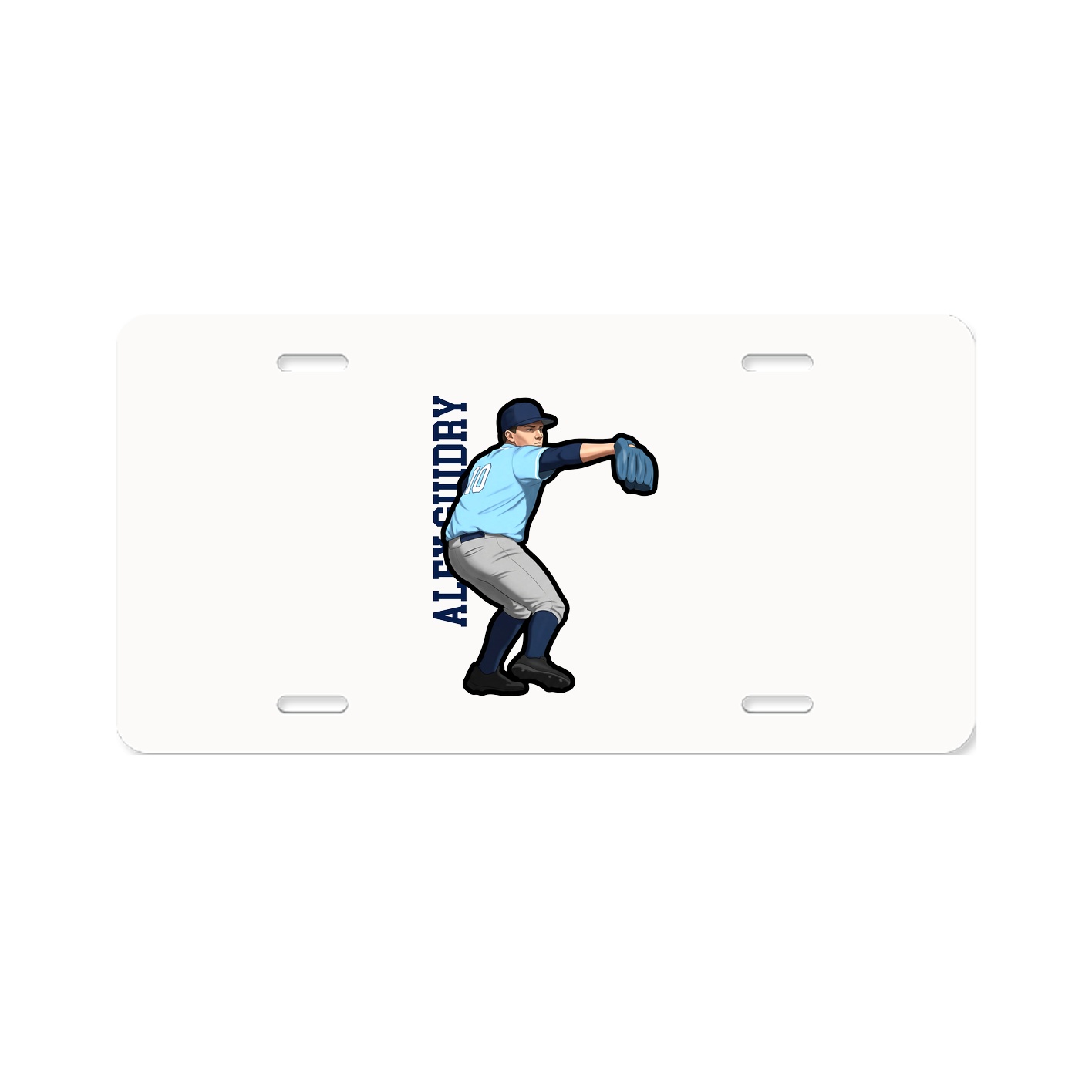 License Plate — Name Vertical in Classic