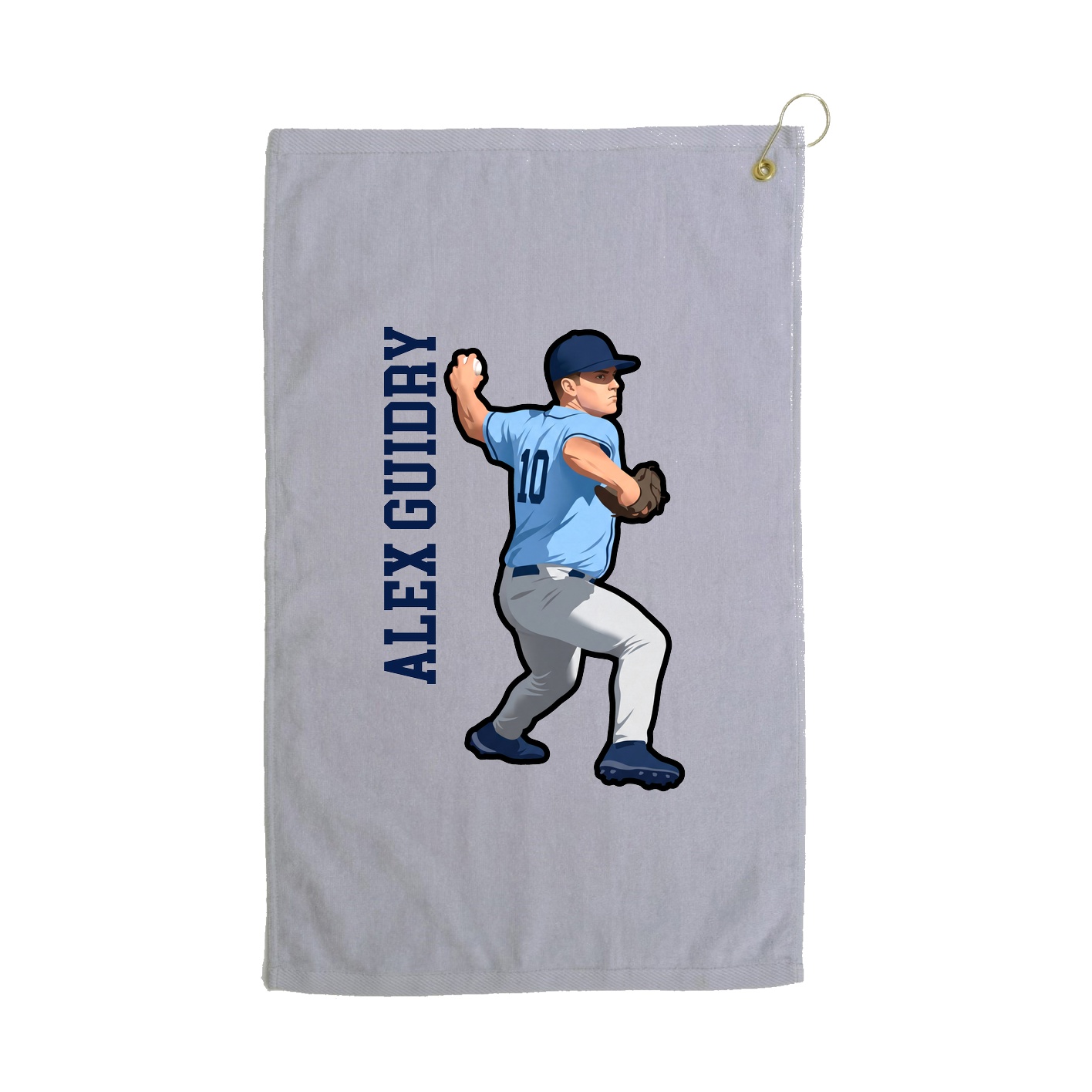 Golf Towel — Name Vertical in Grey