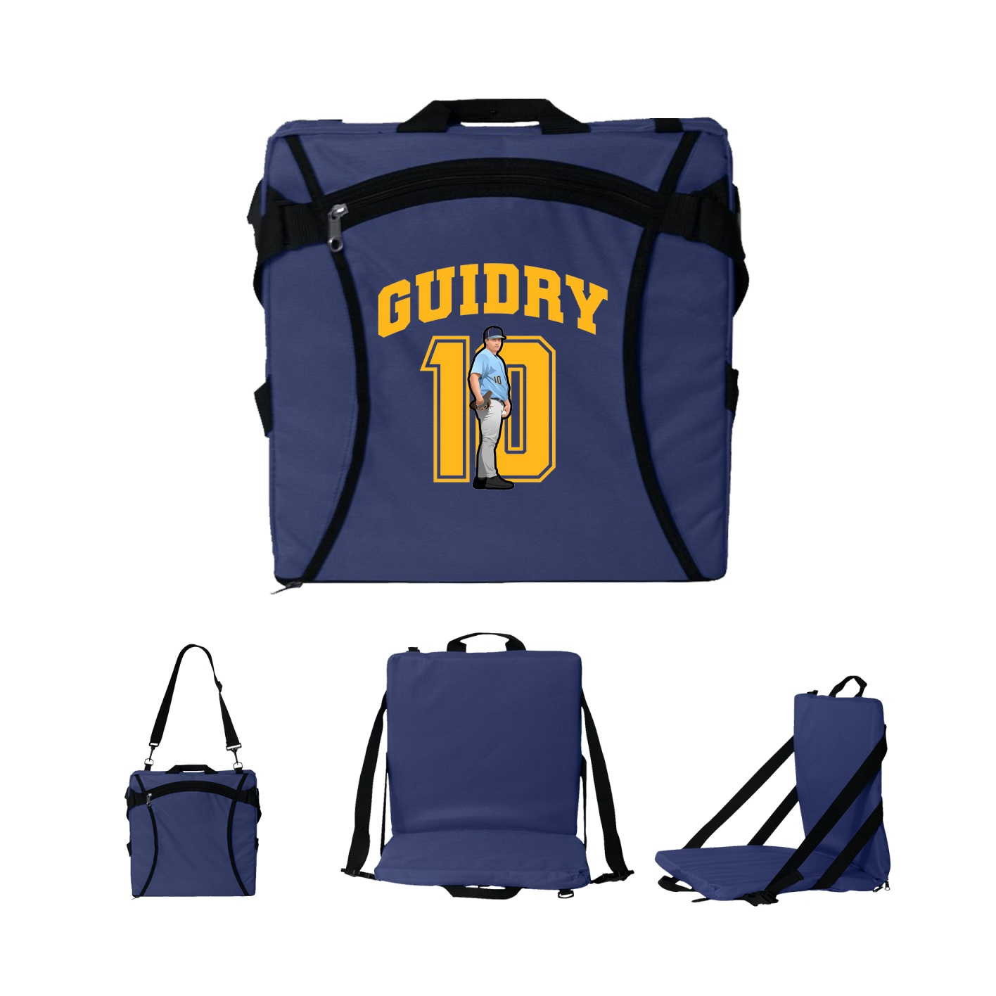 Folding Stadium Seat — Number in Navy