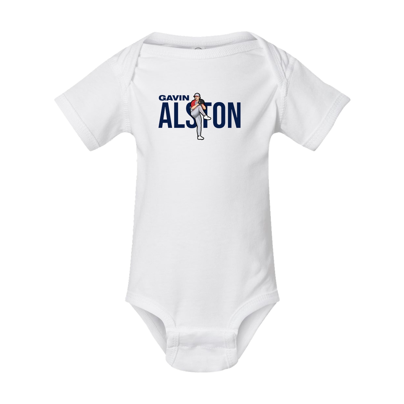 Baby Onesie — Player Name in White