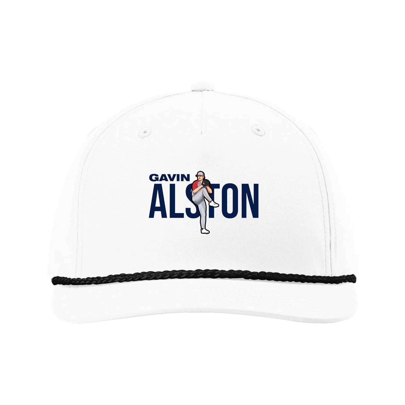 Five-Panel Classic Rope Cap — Player Name in White