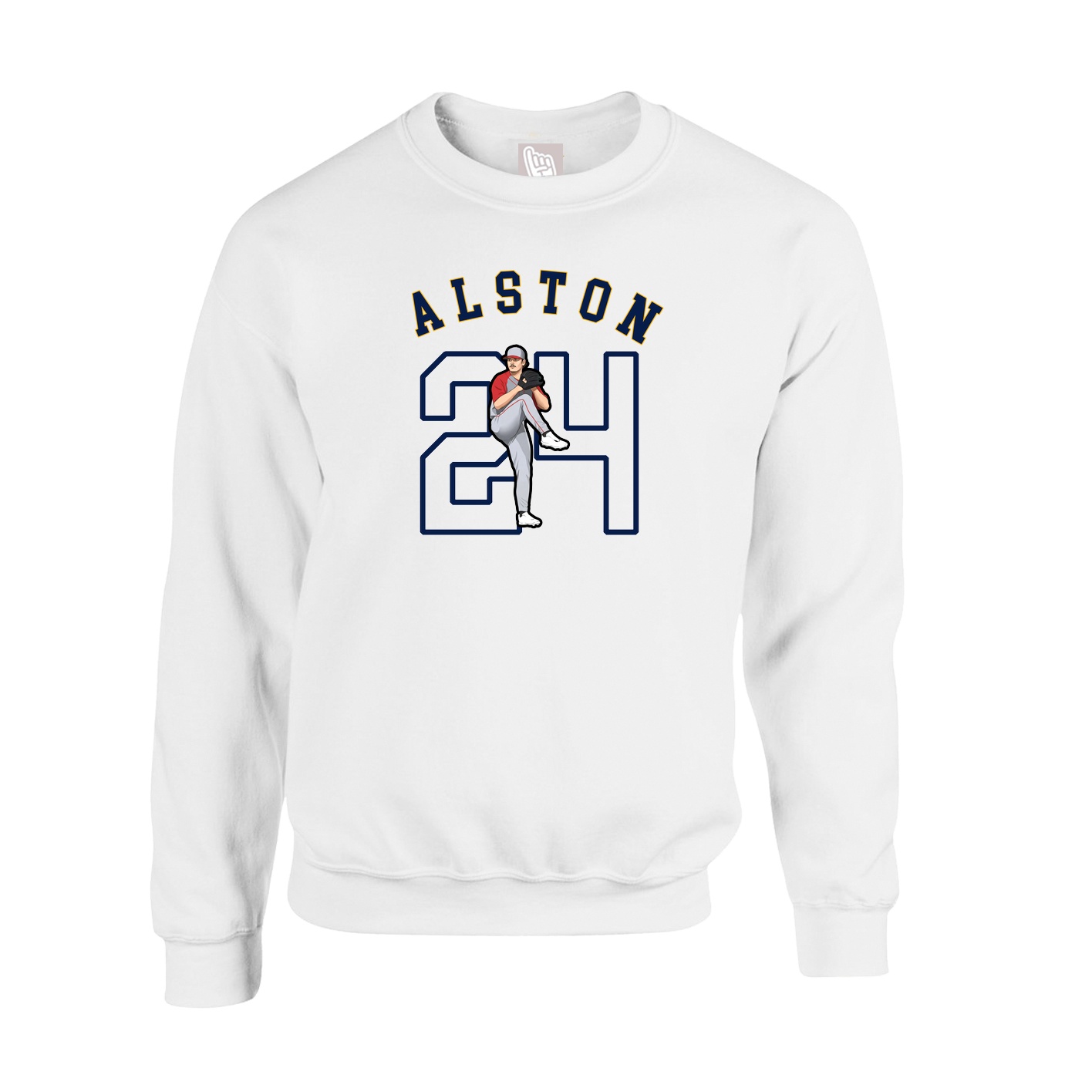 Fleece Crew — Shirsey Arch in White