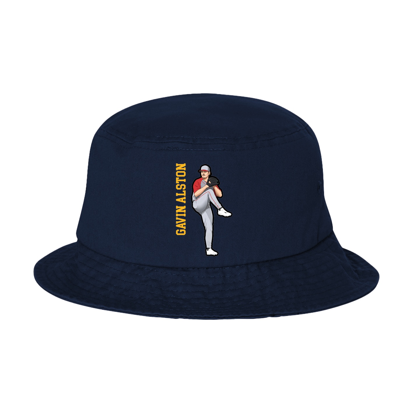 Bucket Cap — Name Vertical in Navy