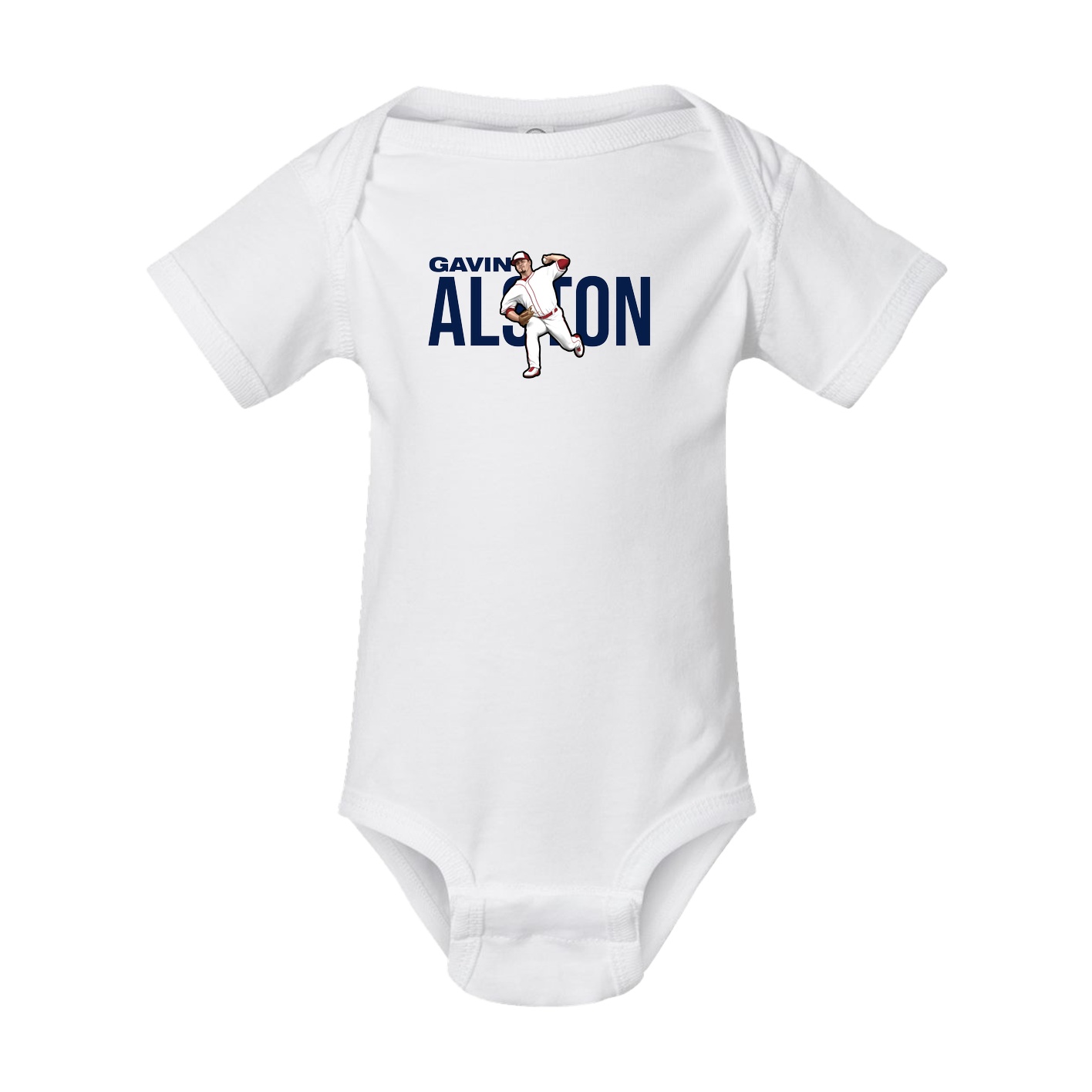Baby Onesie — Player Name in White