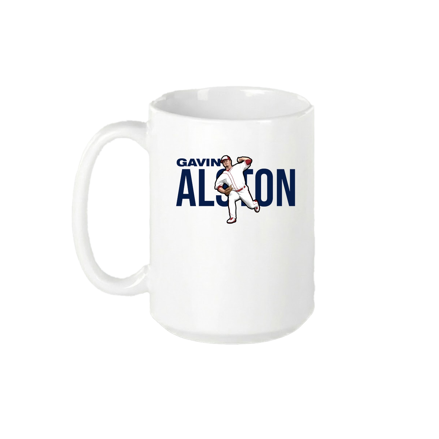 15oz Coffee Mug — Player Name in White