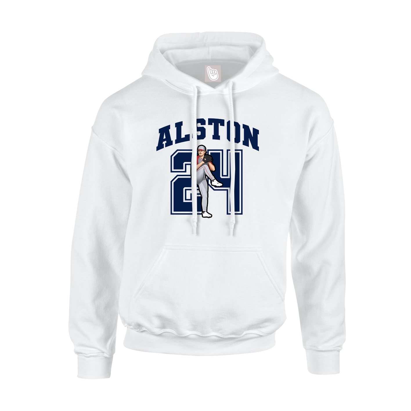 Youth Hoodie — Number in White
