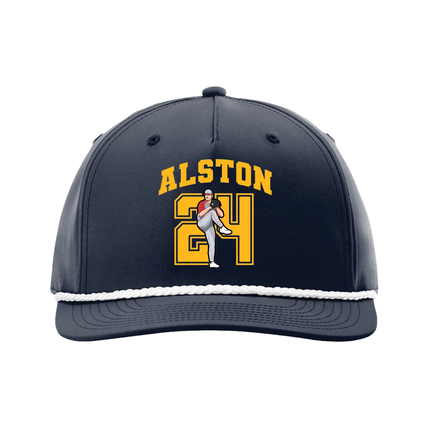 Five-Panel Classic Rope Cap — Number in Navy