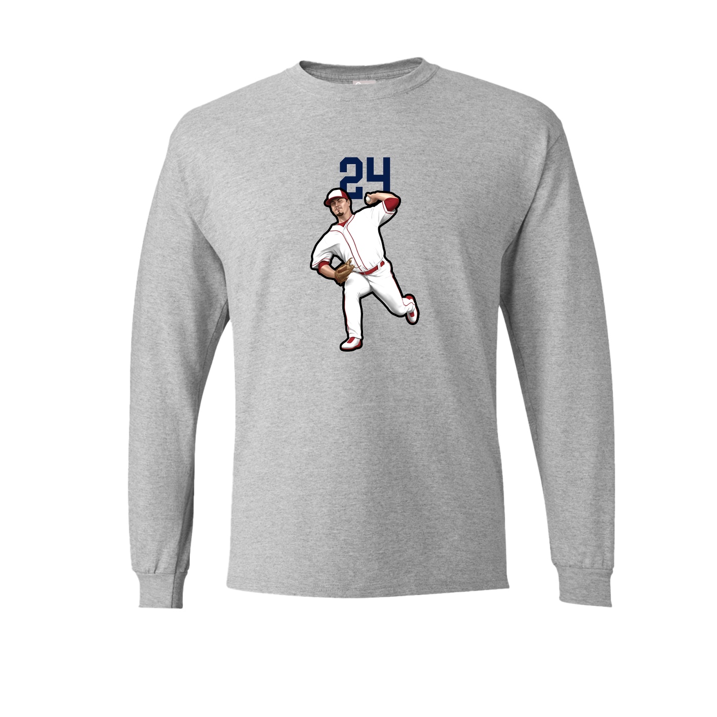 Long Sleeve Tee — Number Top in Grey