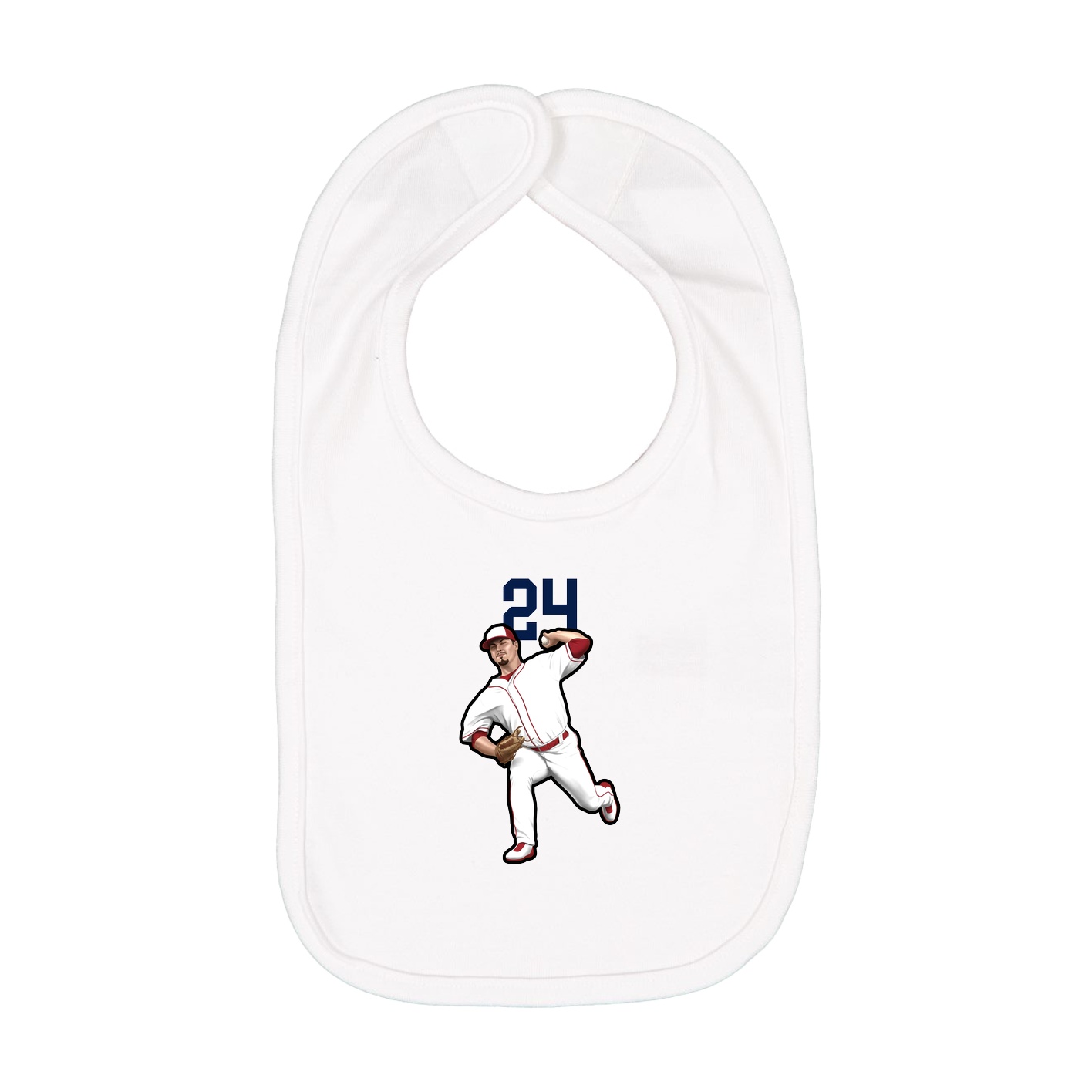 Infant Bib — Number Top in White