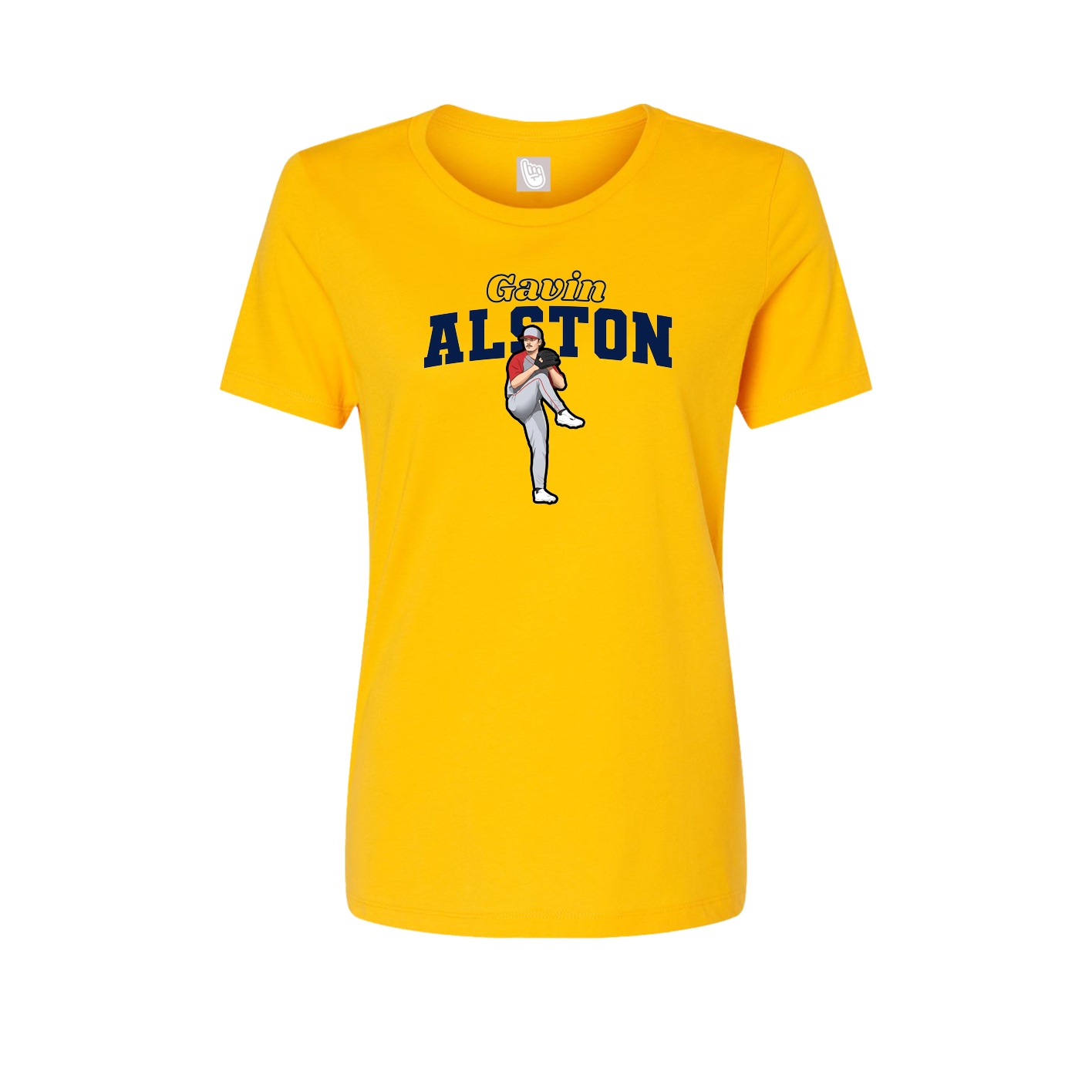 Fitted Women's Tee — Name Arch in Gold