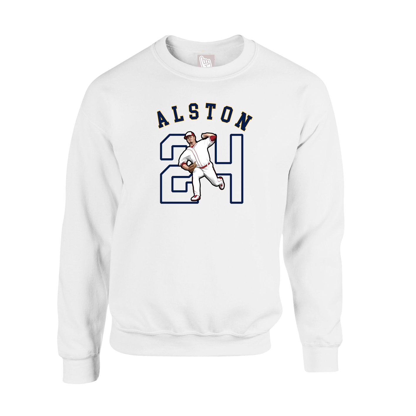 Fleece Crew — Shirsey Arch in White