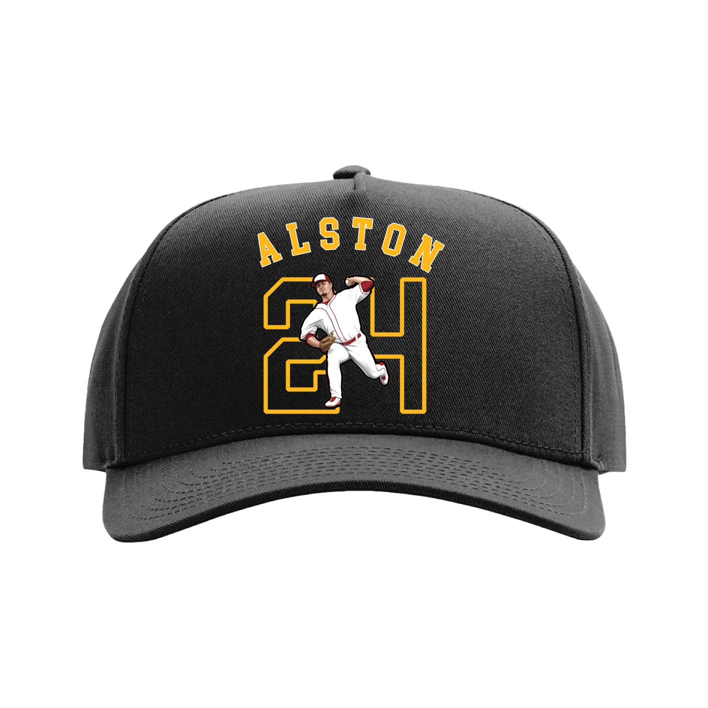 Full Fabric Five-Panel Champ Cap — Shirsey Arch in Black