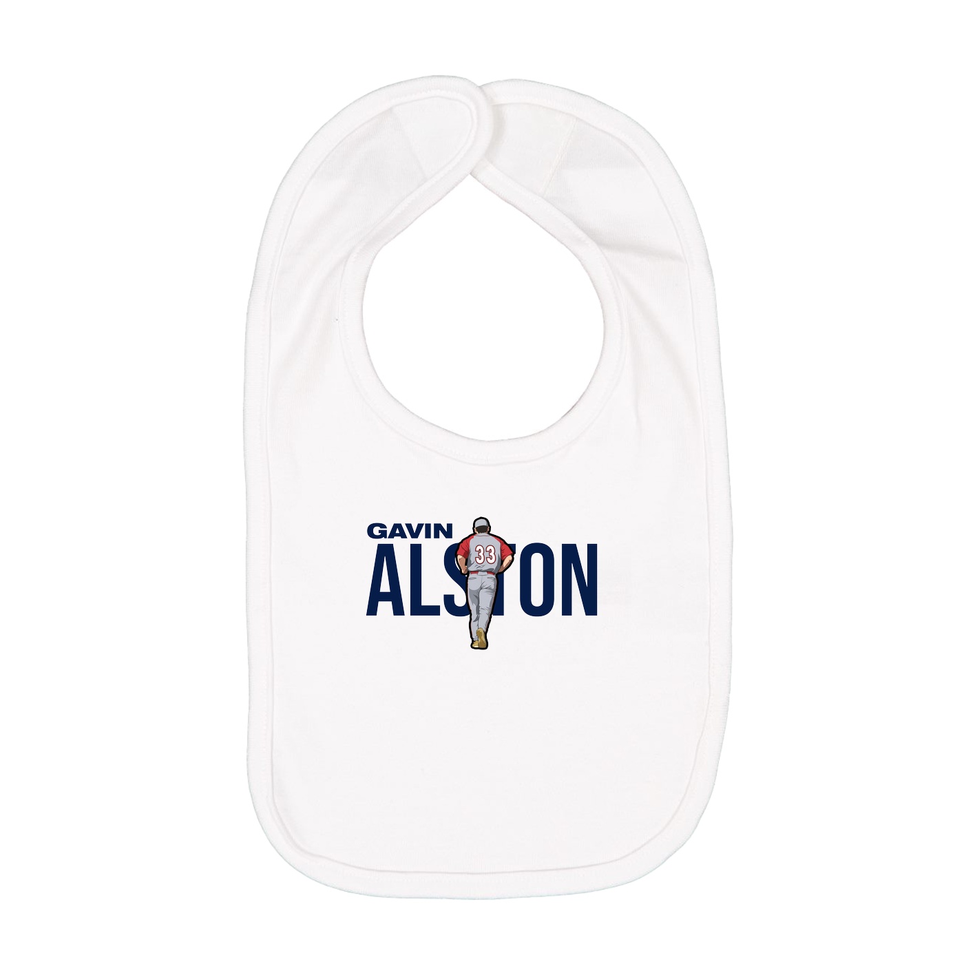 Infant Bib — Player Name in White