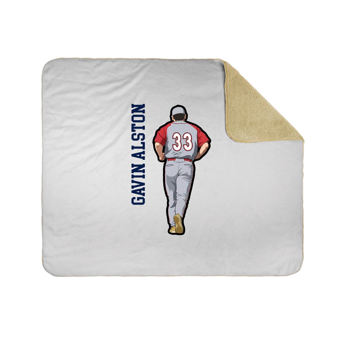 Throw Blanket — Name Vertical in White