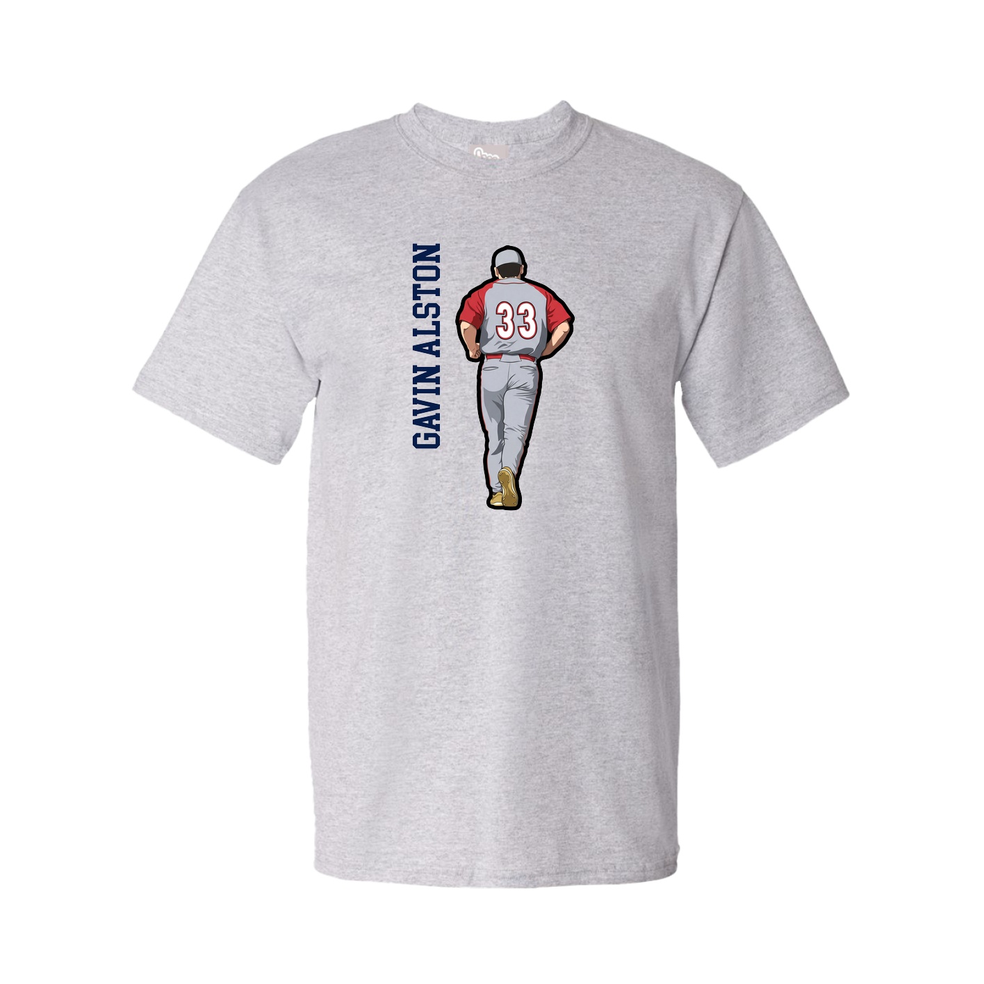 Tee — Name Vertical in Grey