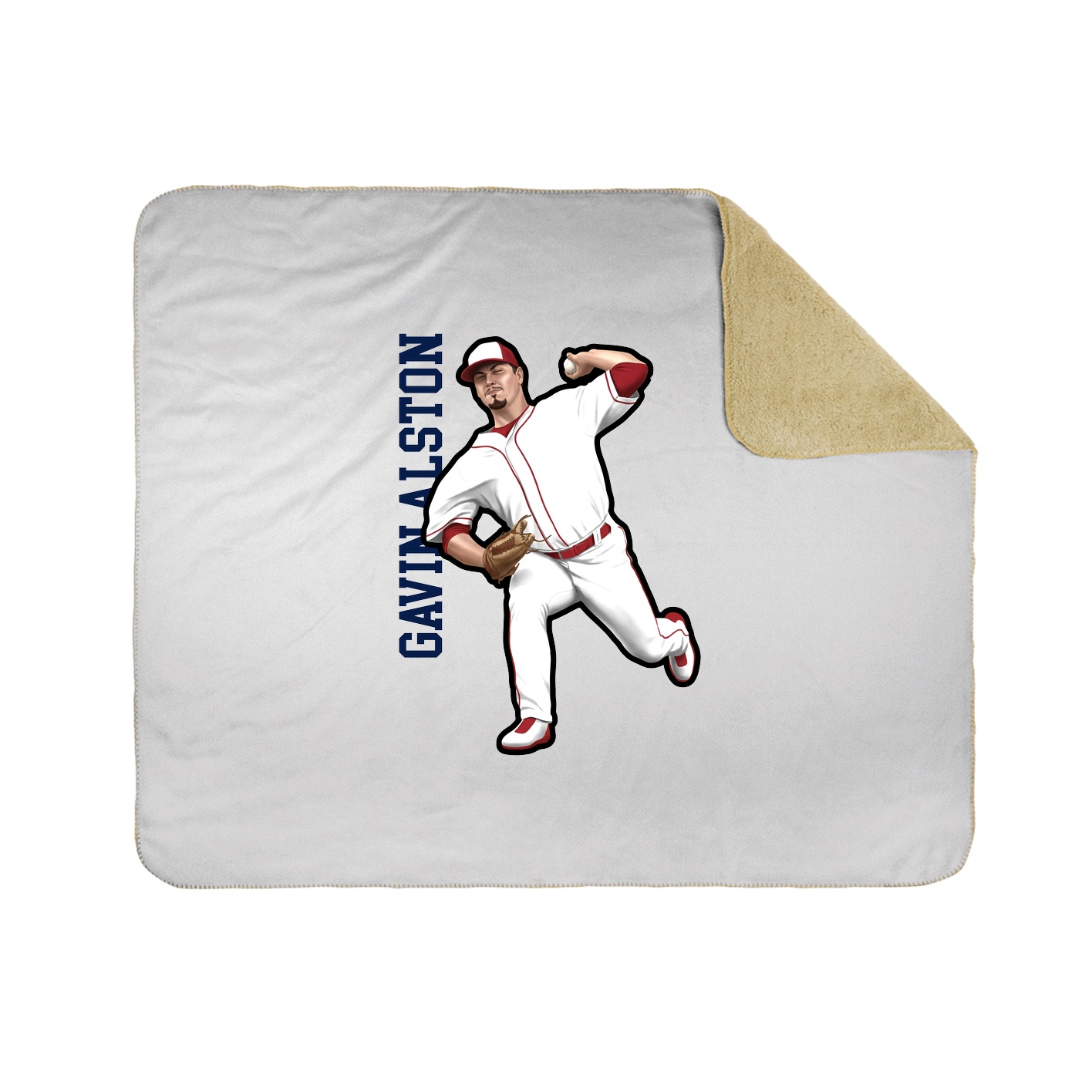 Throw Blanket — Name Vertical in White