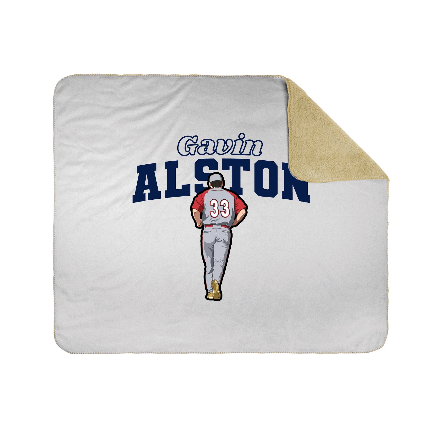 Throw Blanket — Name Arch in White